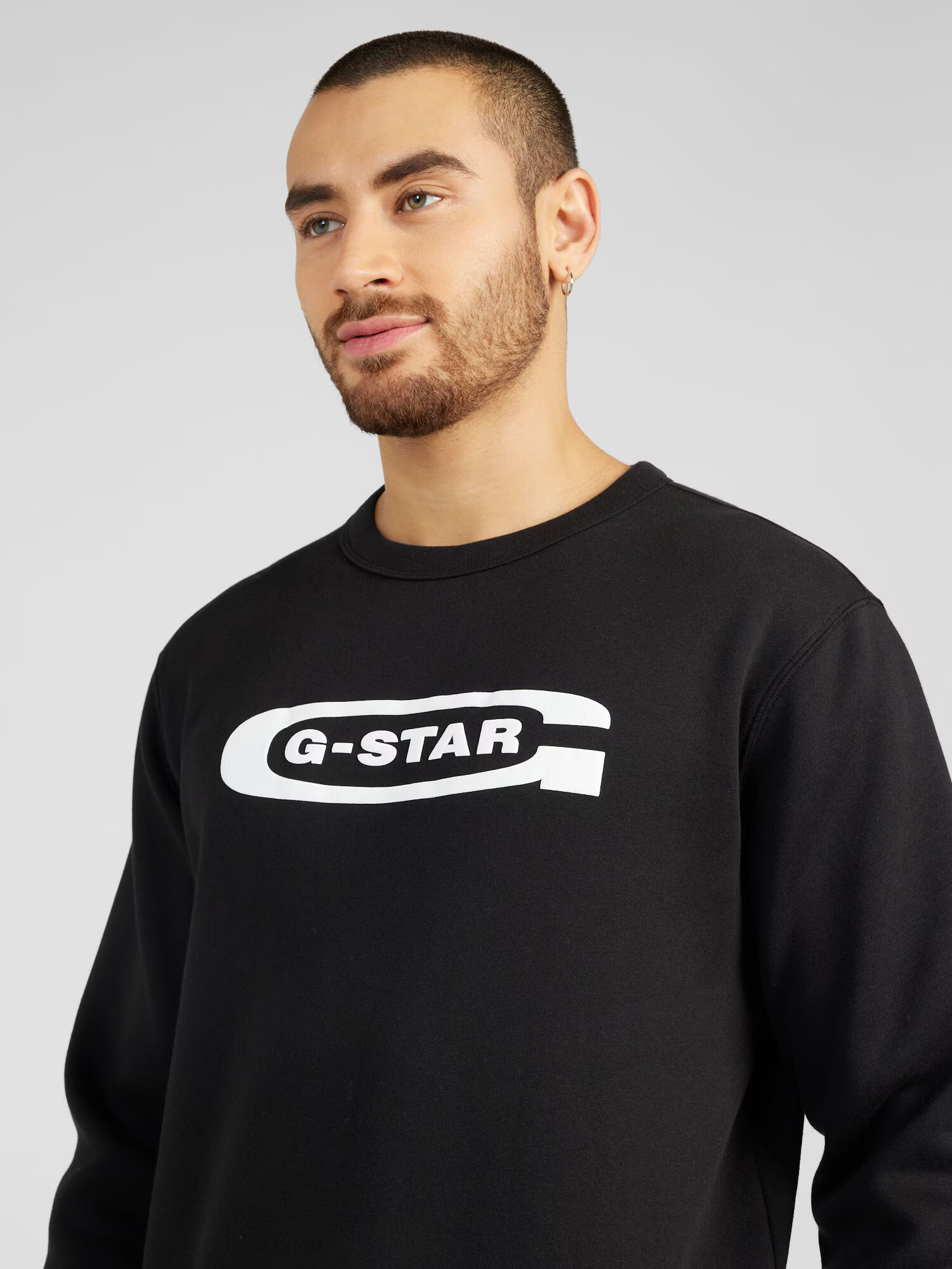 G-Star RAW Bluză de molton 'Old school' negru / alb - Pled.ro