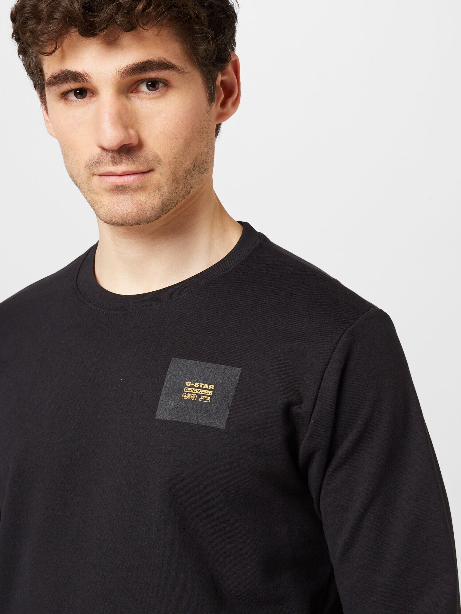 G-Star RAW Bluză de molton 'Tweeter' negru / alb - Pled.ro