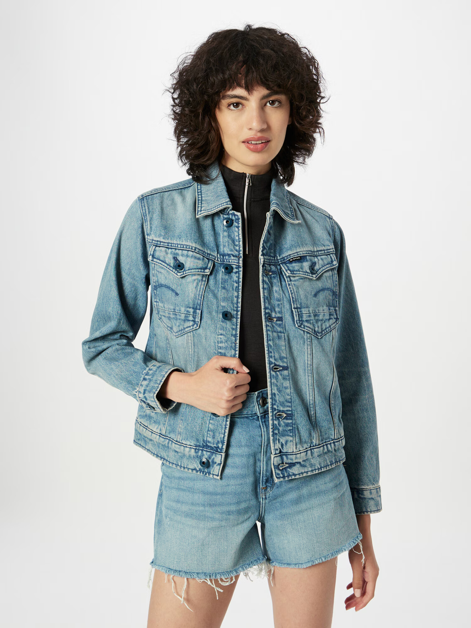 G-Star RAW Geacă de primăvară-toamnă albastru denim - Pled.ro