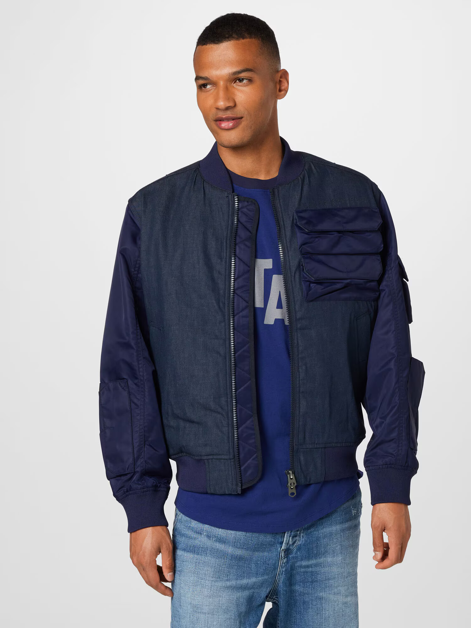 G-Star RAW Geacă de primăvară-toamnă albastru marin / albastru porumbel - Pled.ro