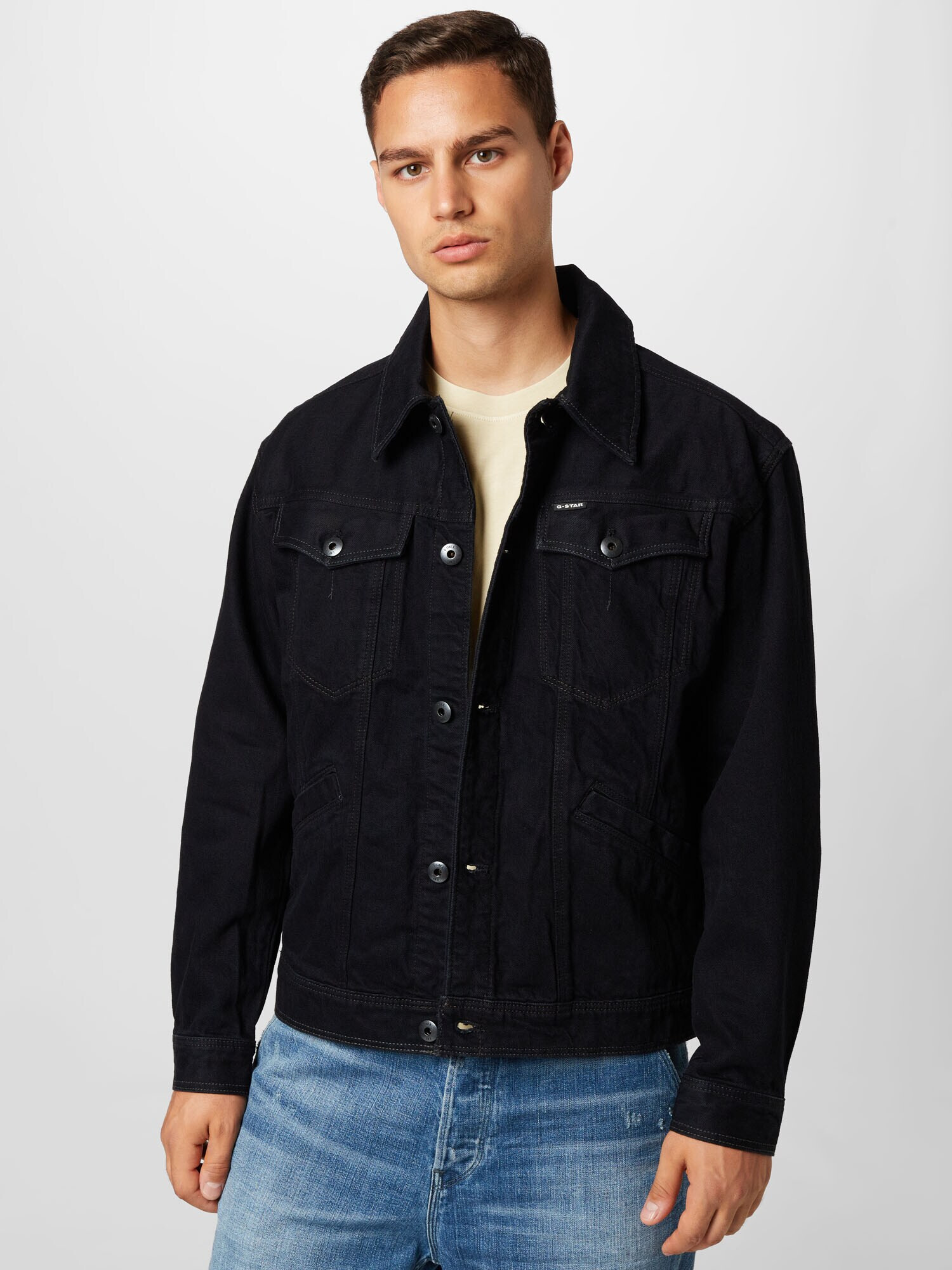 G-Star RAW Geacă de primăvară-toamnă negru denim - Pled.ro