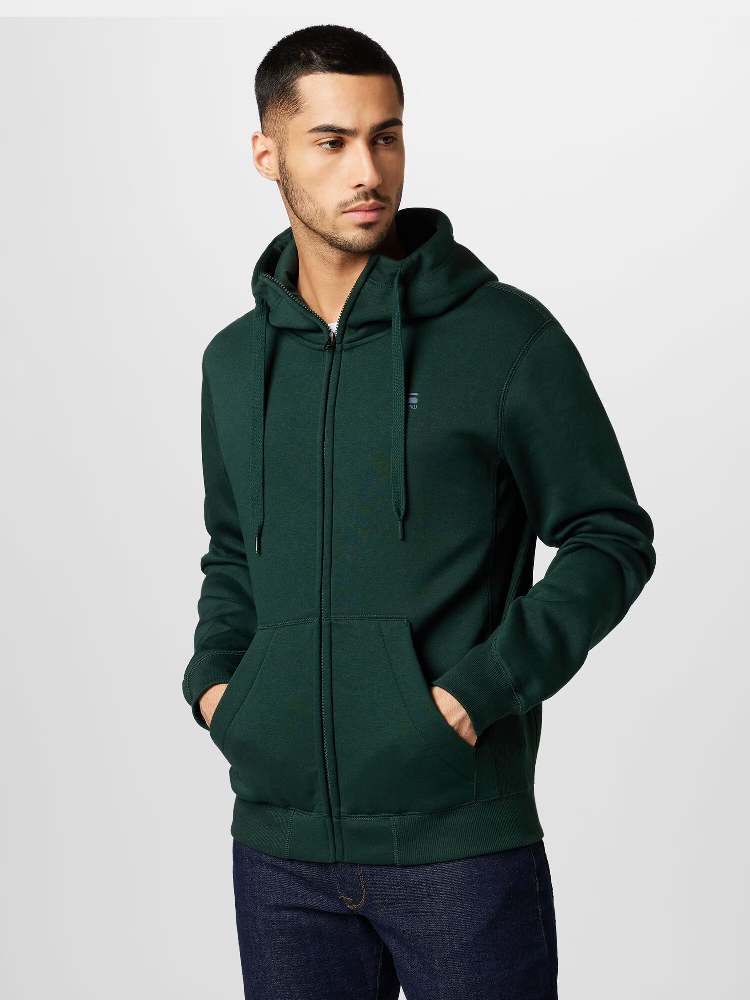 G-Star RAW Hanorac 'Premium Core' albastru deschis / verde închis - Pled.ro