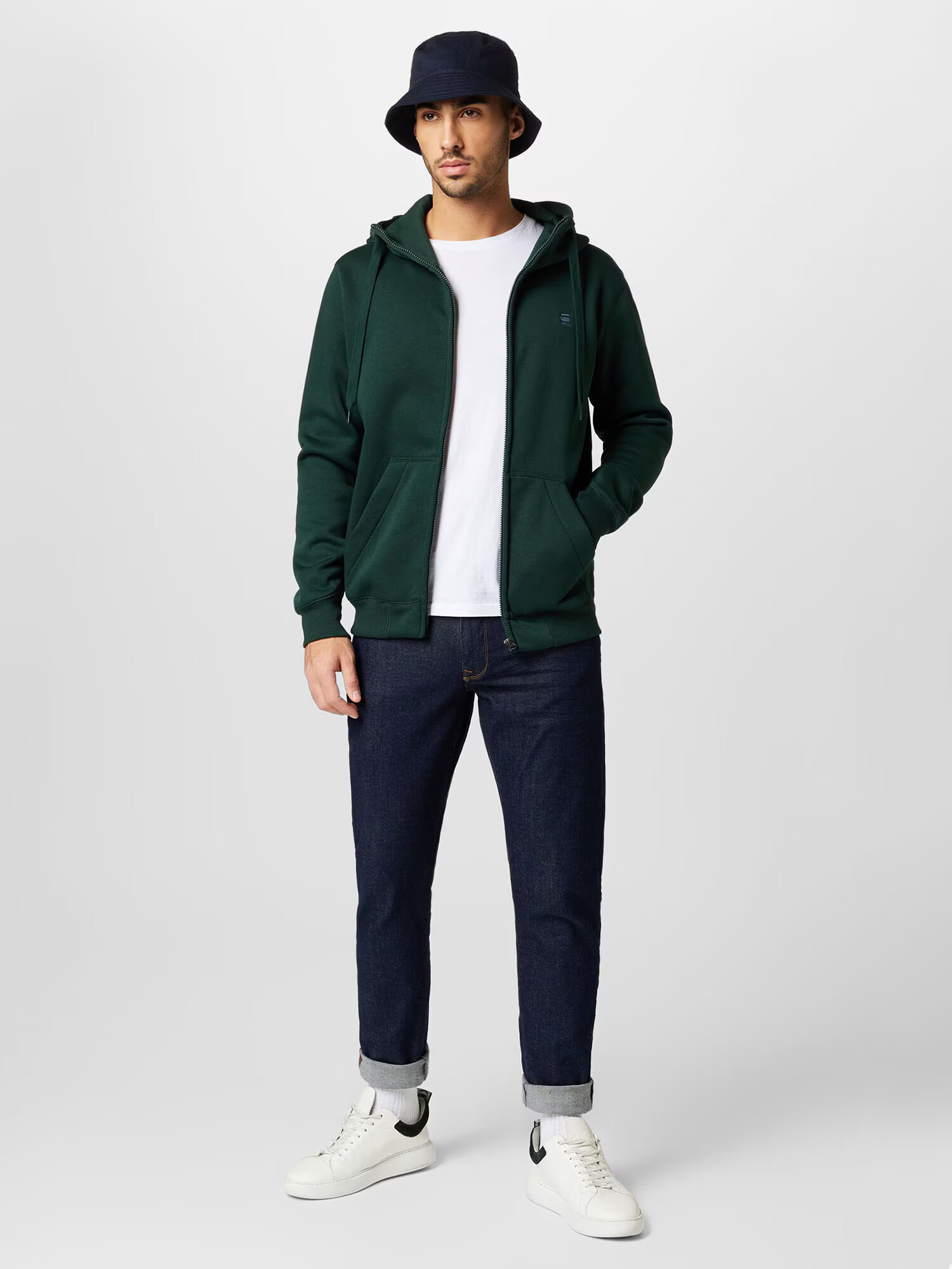 G-Star RAW Hanorac 'Premium Core' albastru deschis / verde închis - Pled.ro