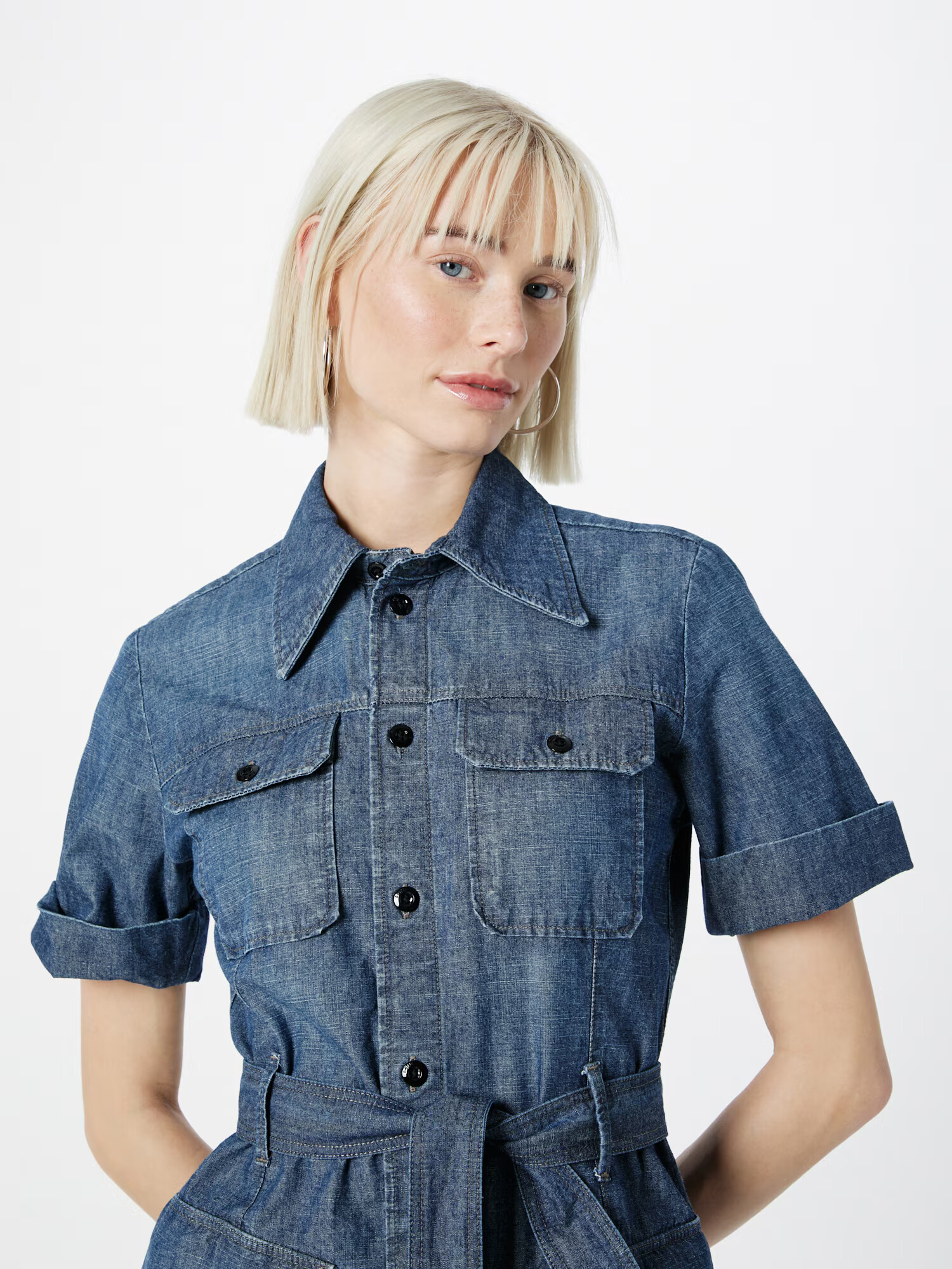 G-Star RAW Rochie tip bluză albastru denim - Pled.ro