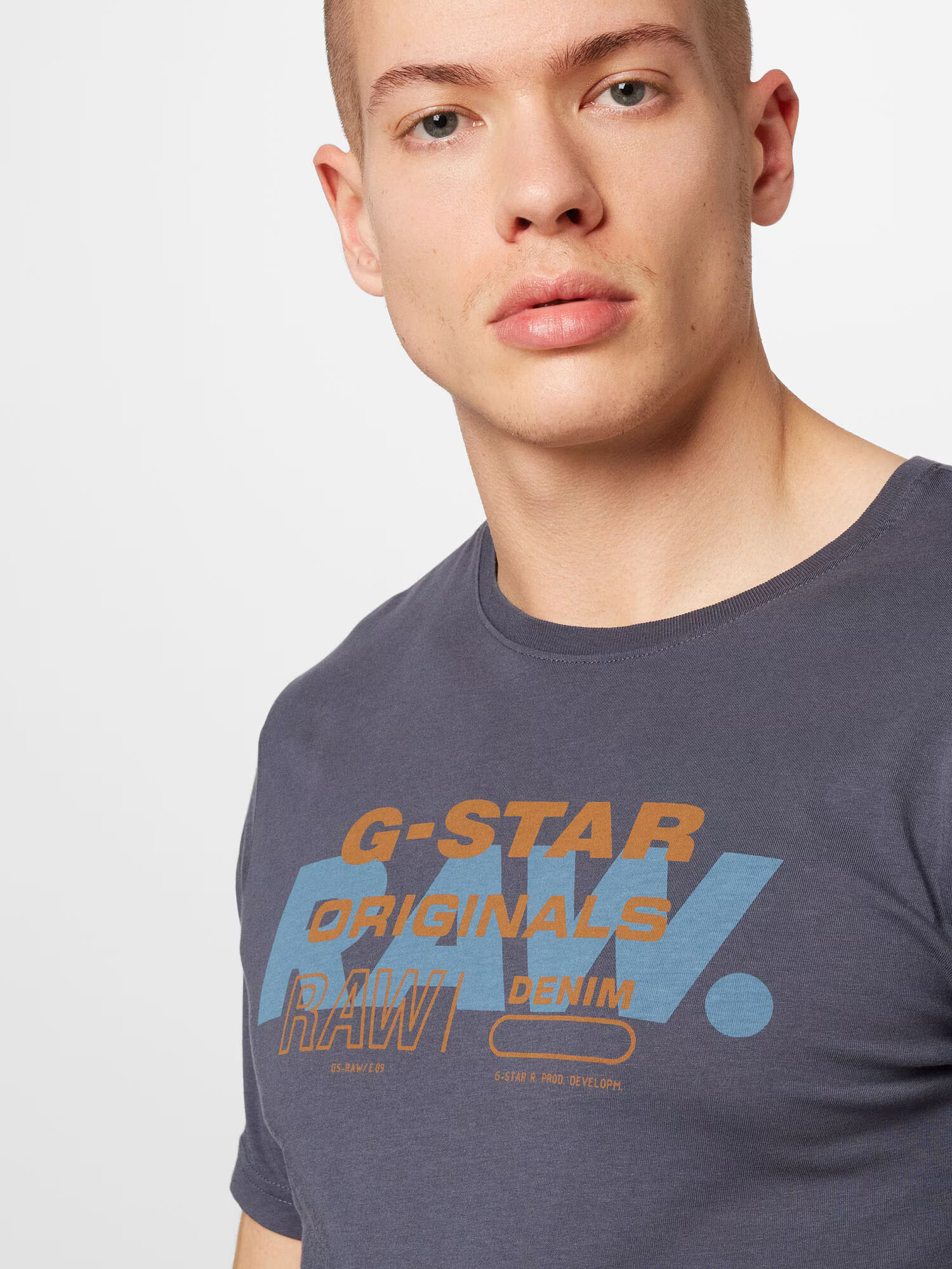 G-Star RAW Tricou albastru fumuriu / albastru porumbel / maro coniac - Pled.ro