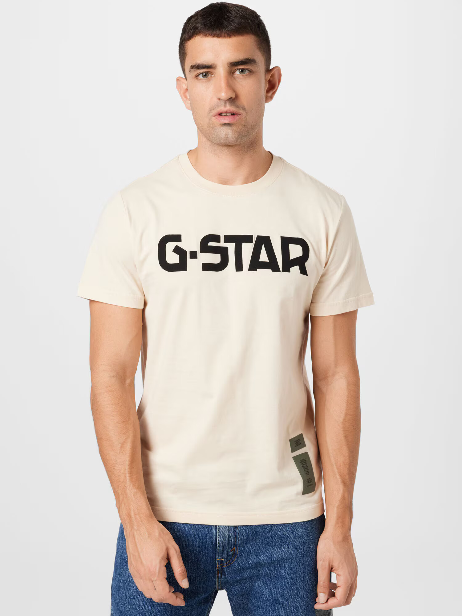 G-Star RAW Tricou bej / negru - Pled.ro