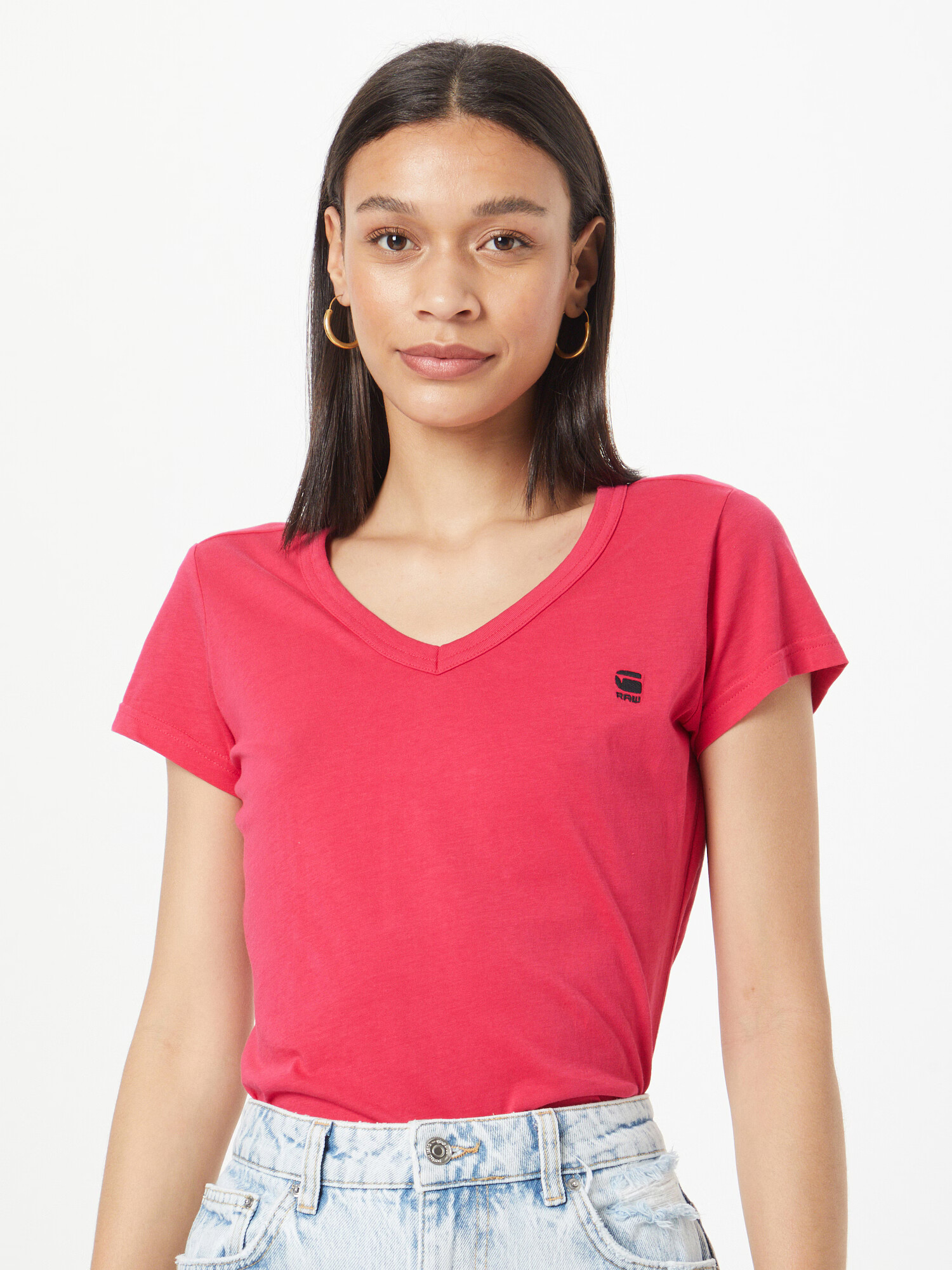 G-Star RAW Tricou 'Eyben' roz pitaya / negru - Pled.ro