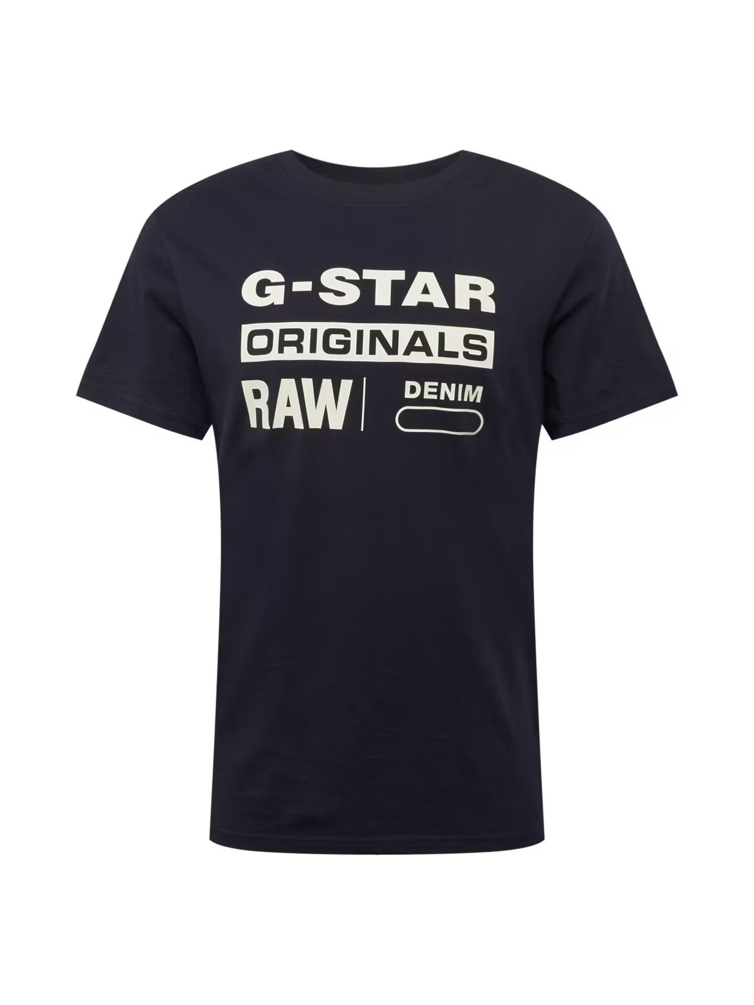 G-Star RAW Tricou 'Graphic 8' albastru închis / alb - Pled.ro