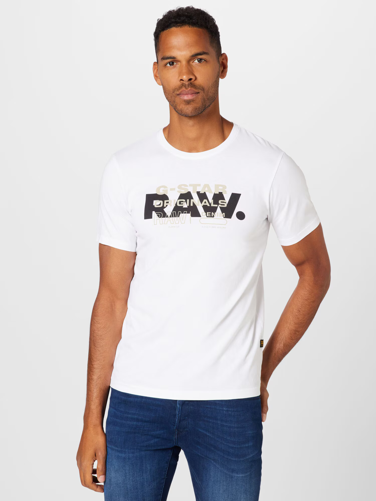 G-Star RAW Tricou gri deschis / negru / alb - Pled.ro