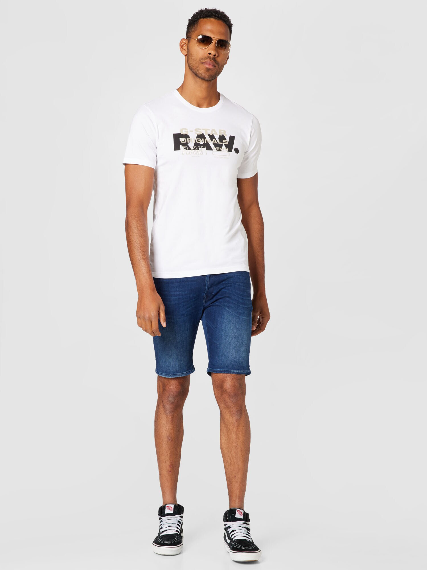 G-Star RAW Tricou gri deschis / negru / alb - Pled.ro