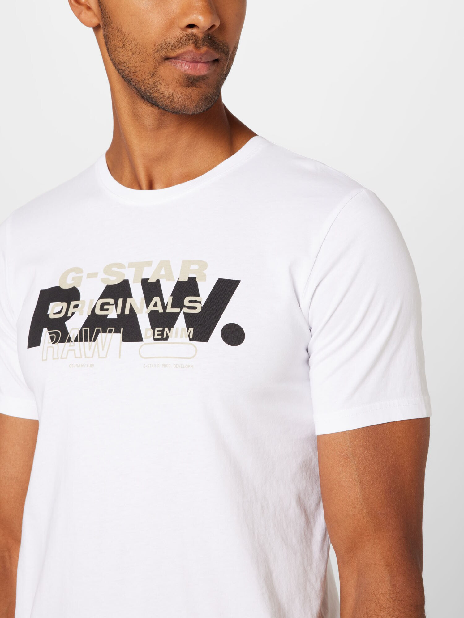 G-Star RAW Tricou gri deschis / negru / alb - Pled.ro