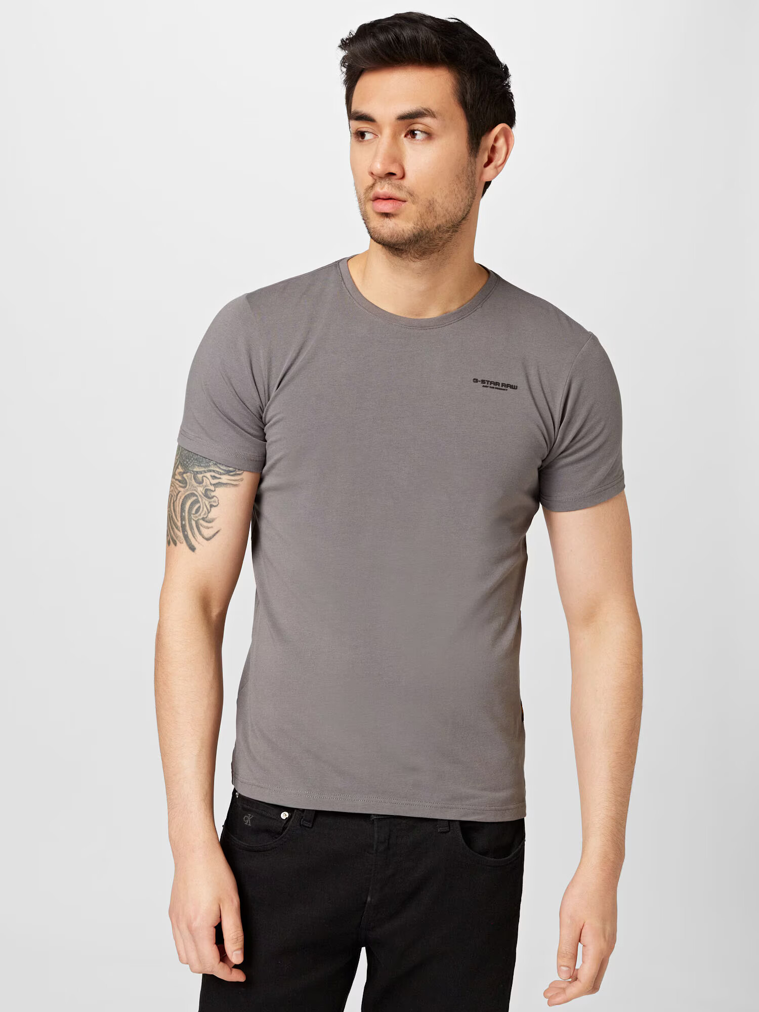 G-Star RAW Tricou gri metalic / gri bazalt - Pled.ro