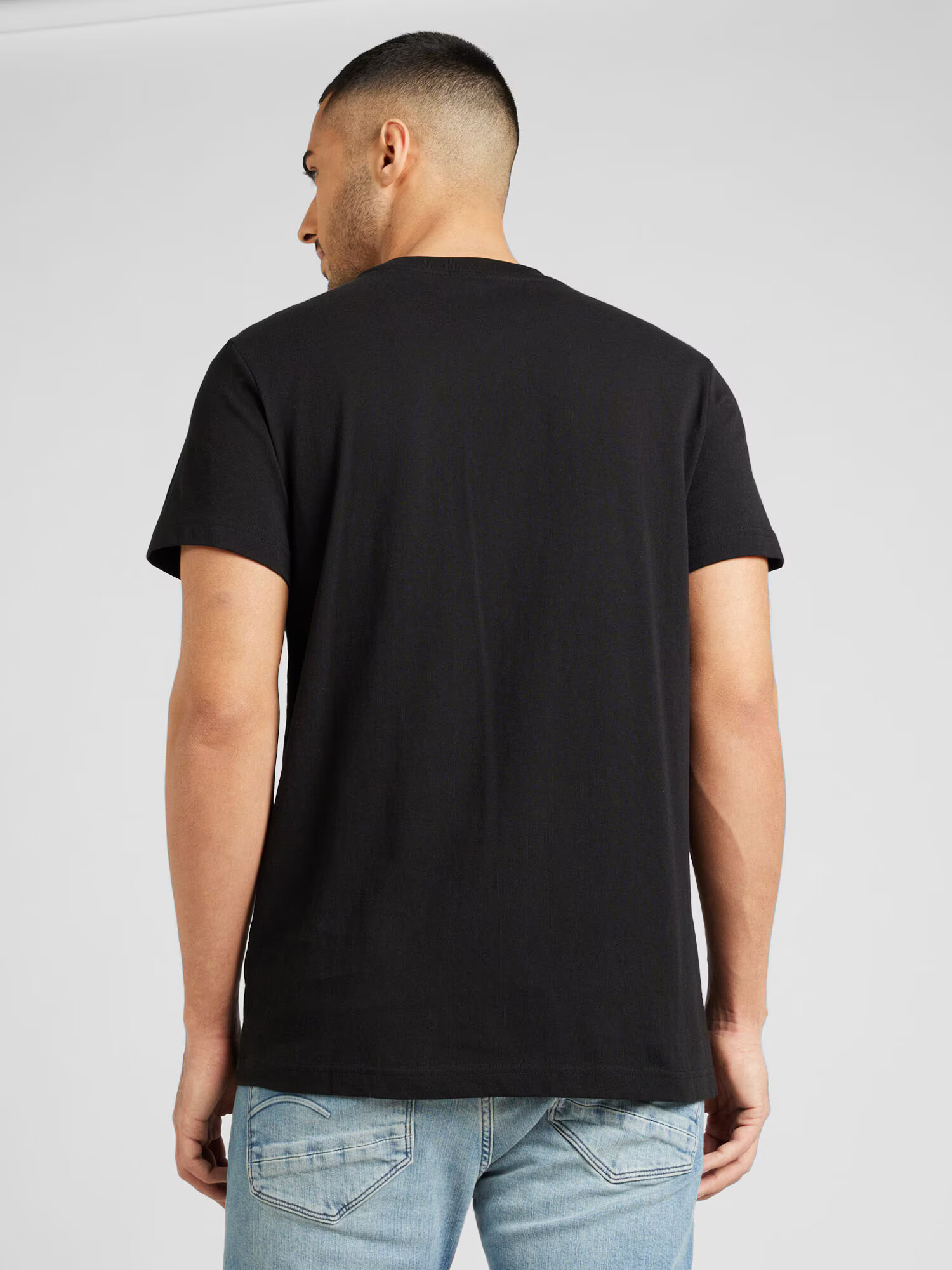 G-Star RAW Tricou 'HQ' albastru pastel / negru / alb - Pled.ro