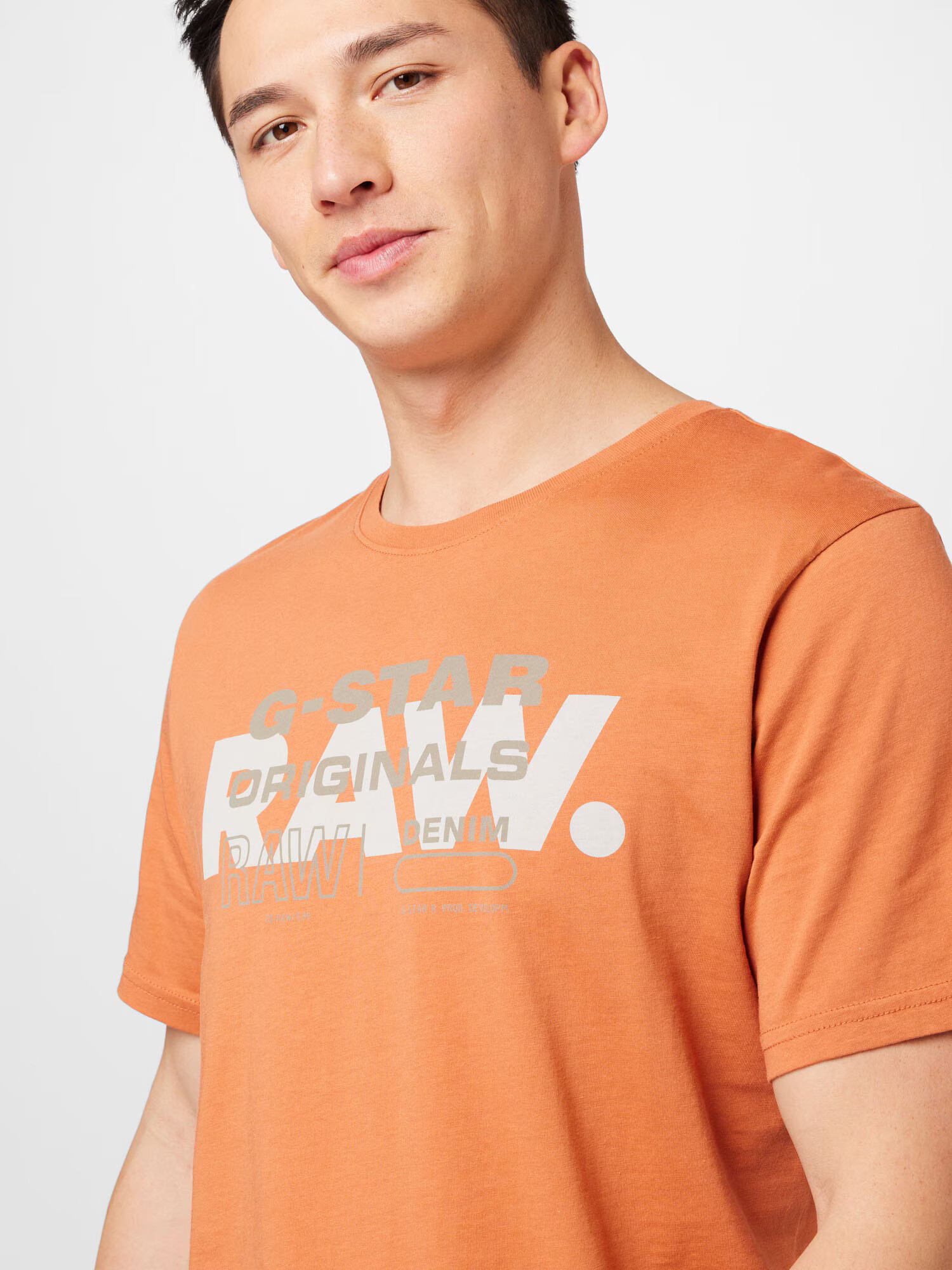 G-Star RAW Tricou maro coniac / grej / alb - Pled.ro