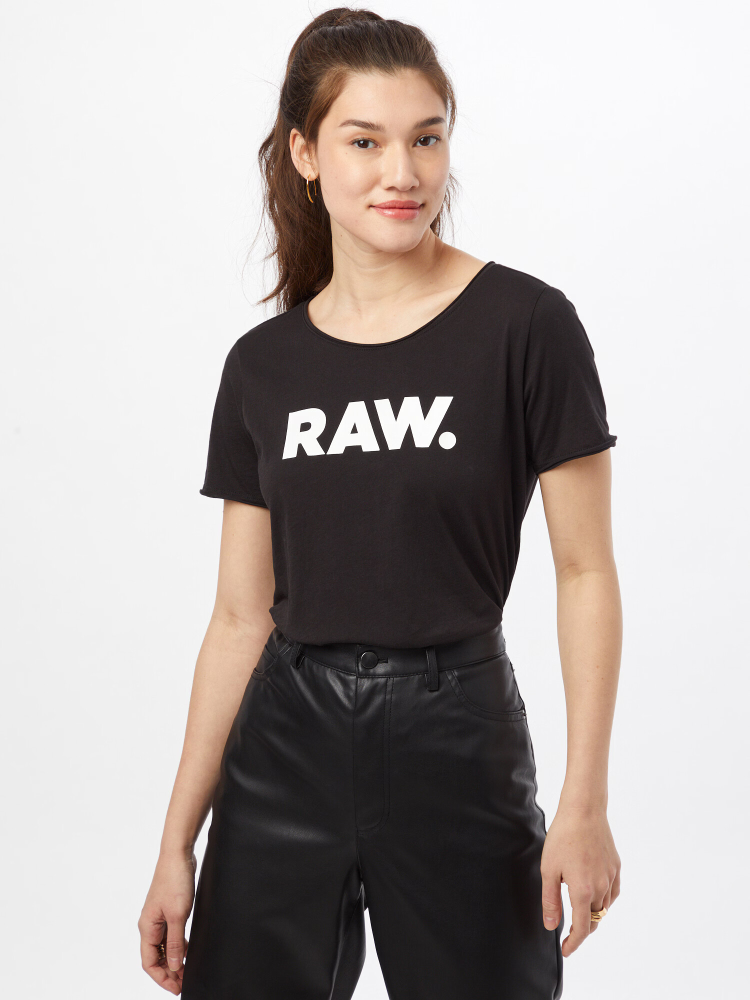 G-Star RAW Tricou negru / alb - Pled.ro