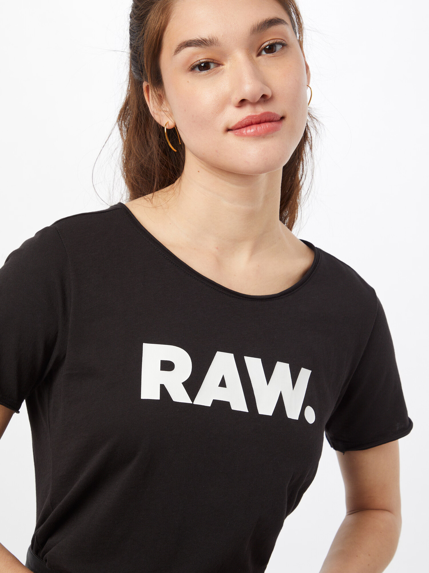 G-Star RAW Tricou negru / alb - Pled.ro