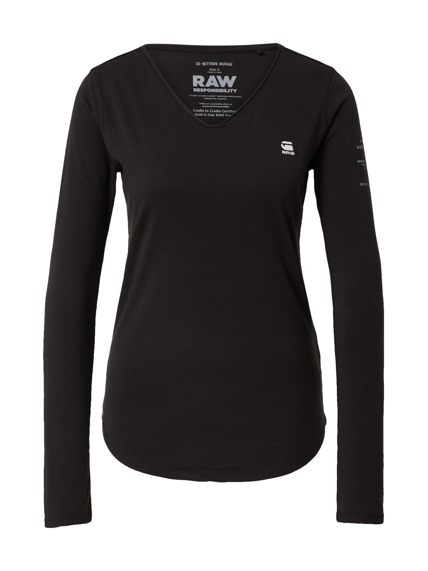 G-Star RAW Tricou negru / alb - Pled.ro