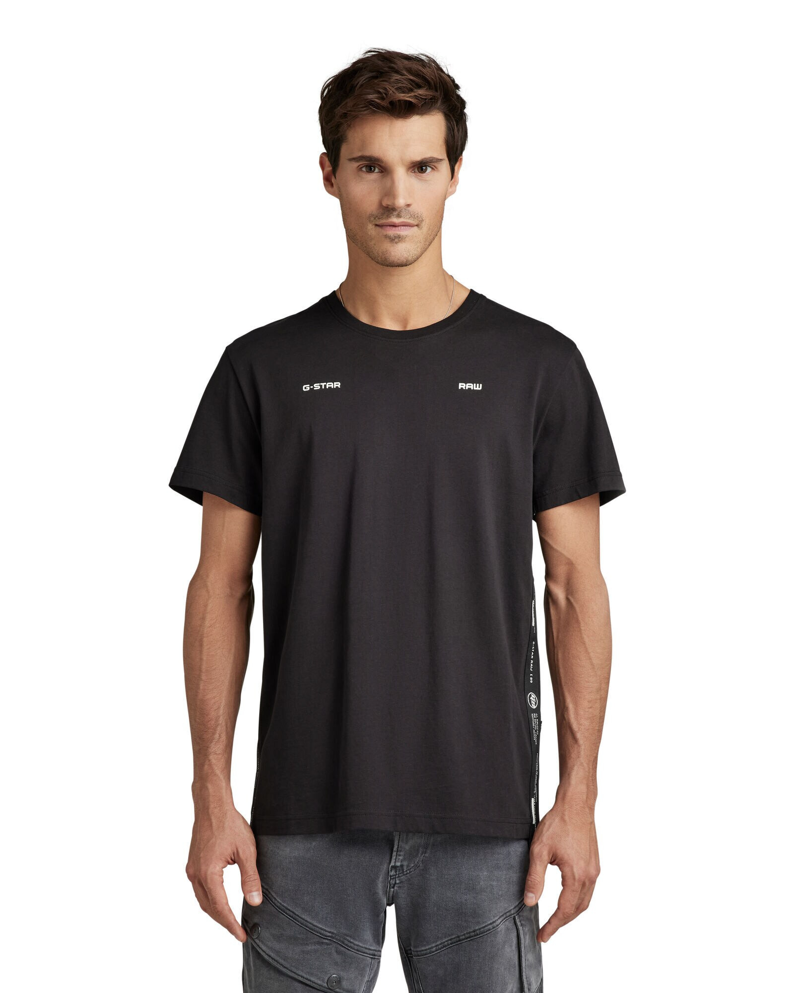 G-Star RAW Tricou negru / alb - Pled.ro