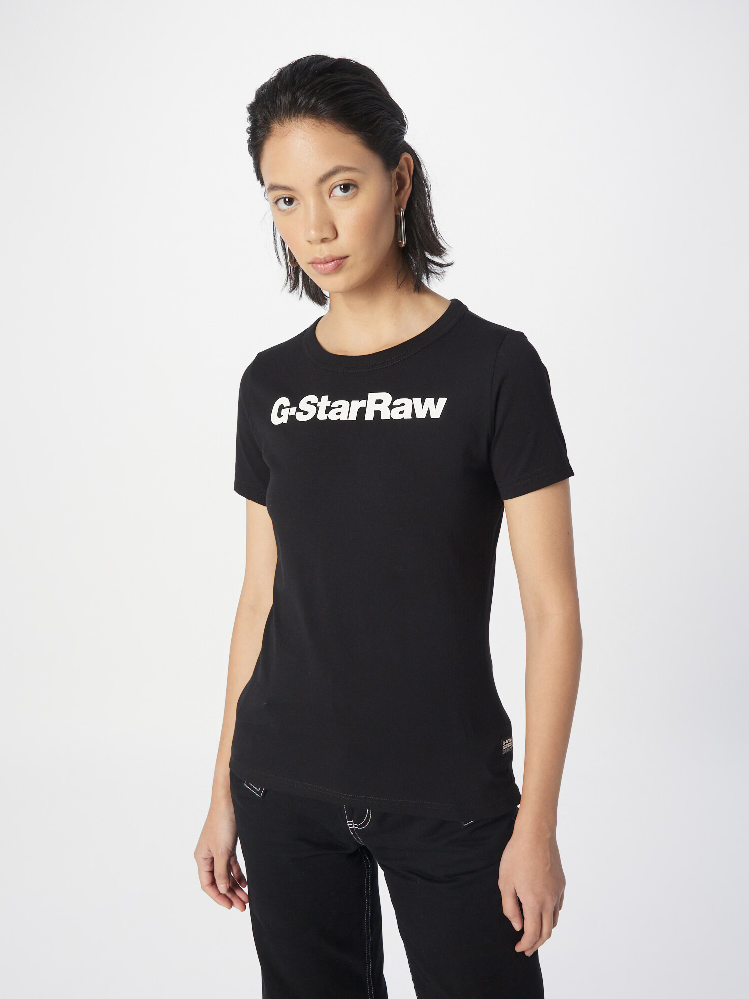 G-Star RAW Tricou negru / alb - Pled.ro