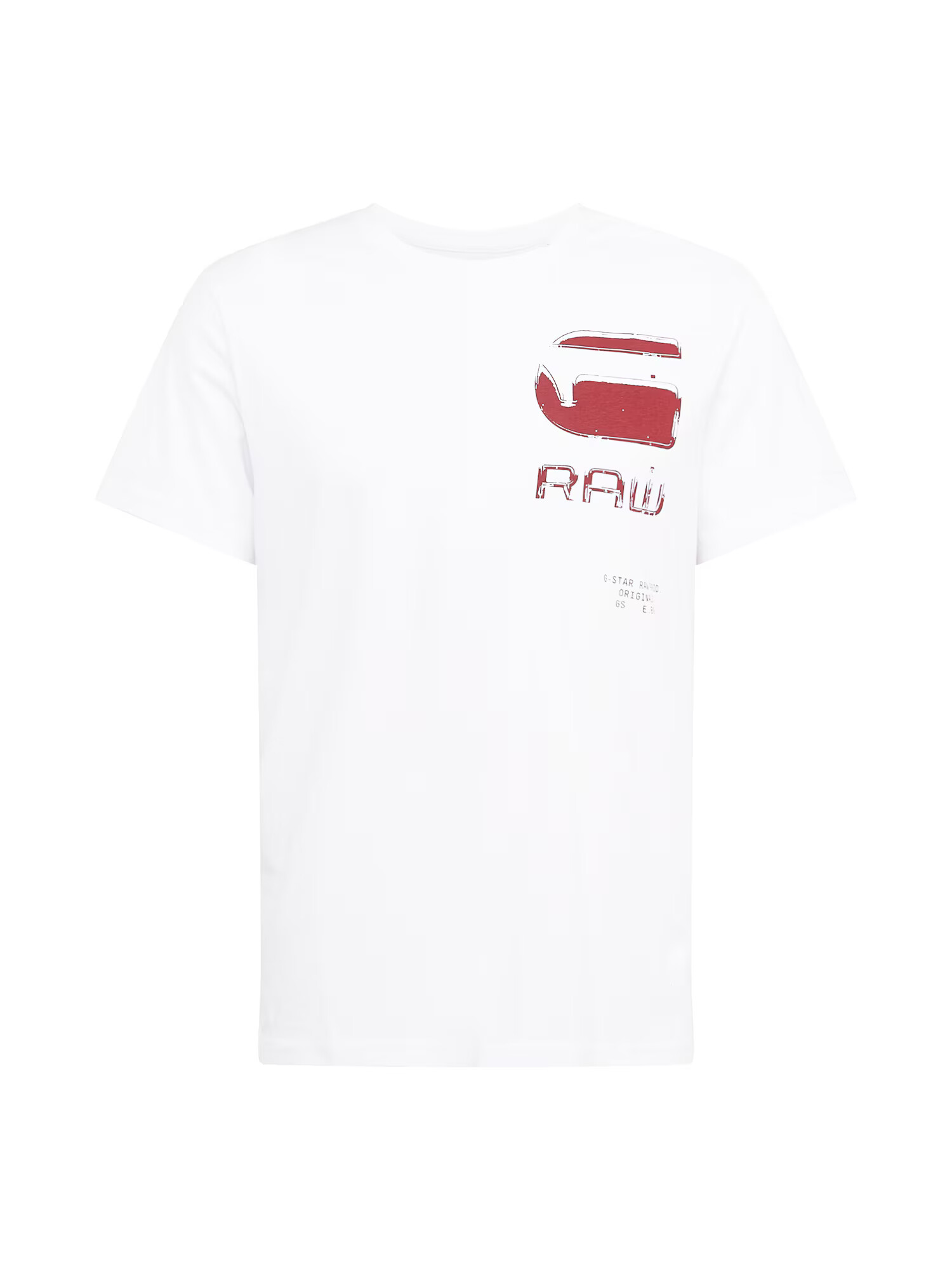 G-Star RAW Tricou roșu burgundy / alb - Pled.ro