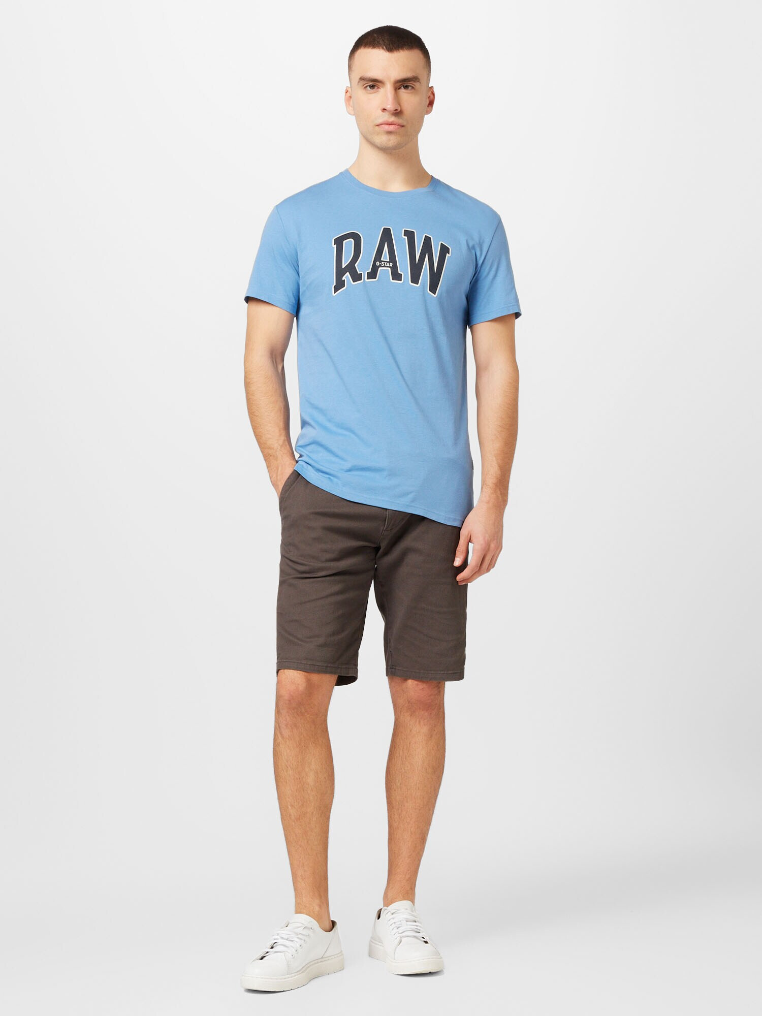 G-Star RAW Tricou 'University' albastru deschis / negru / alb - Pled.ro