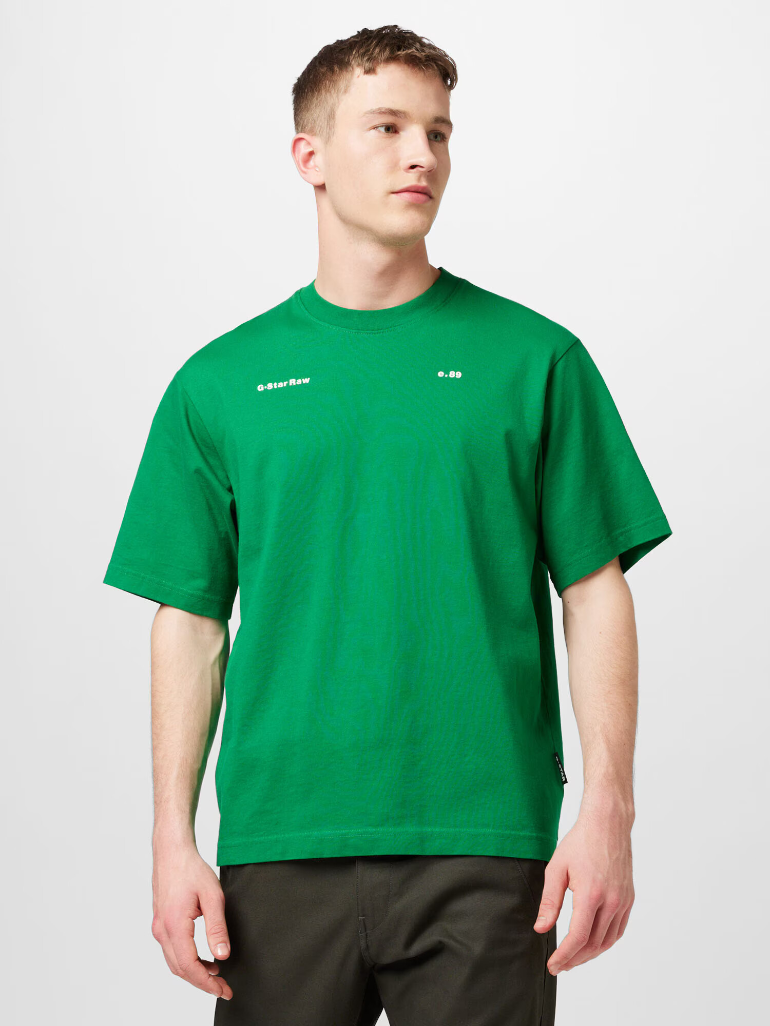 G-Star RAW Tricou verde iarbă / alb - Pled.ro