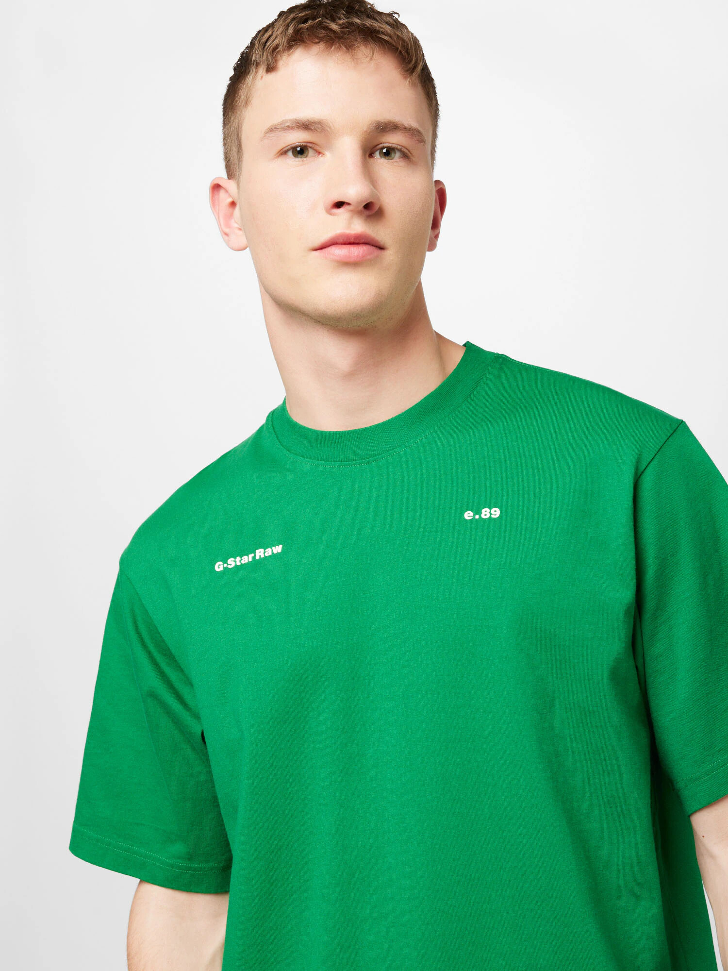 G-Star RAW Tricou verde iarbă / alb - Pled.ro