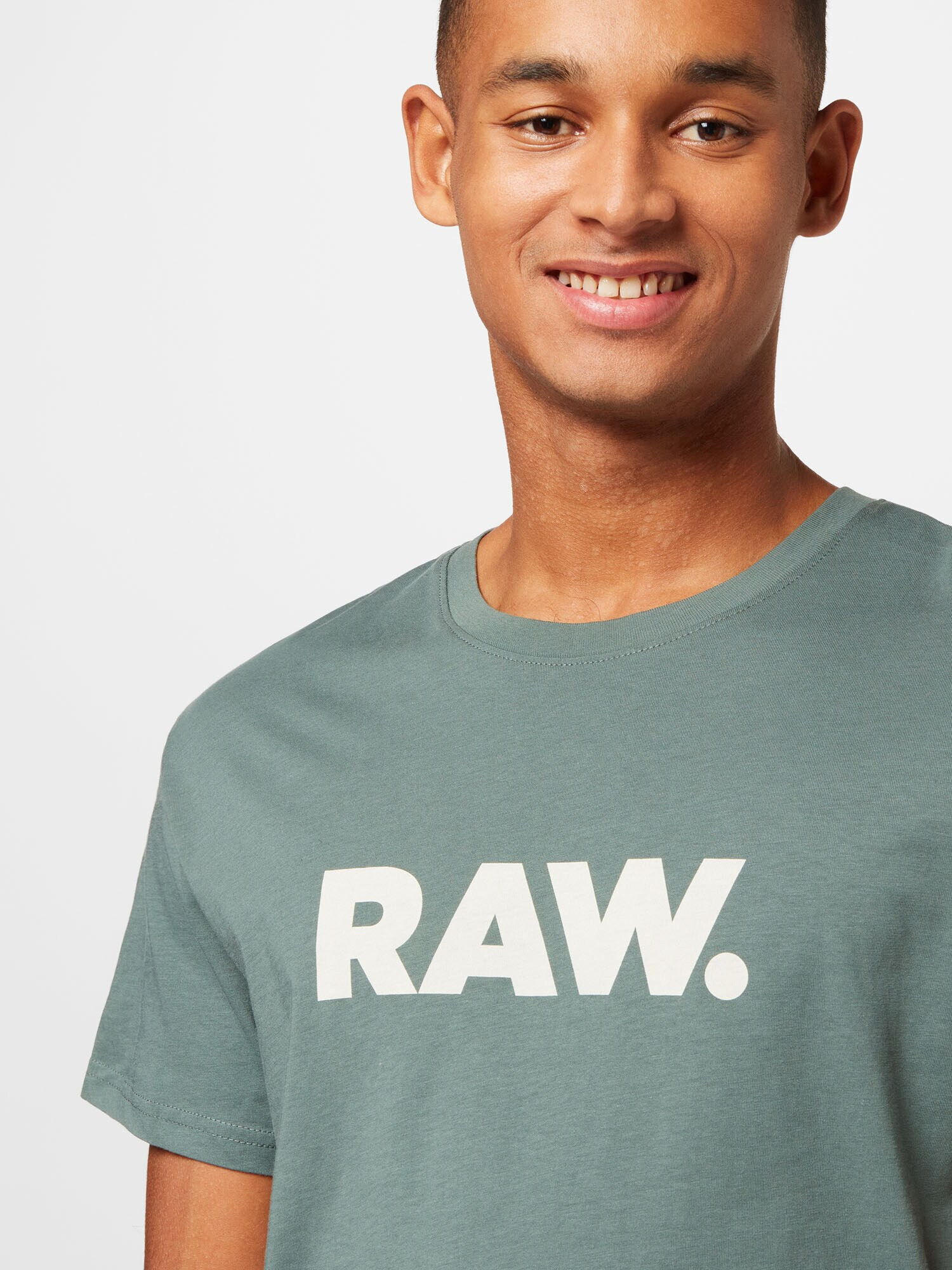 G-Star RAW Tricou verde închis / alb - Pled.ro