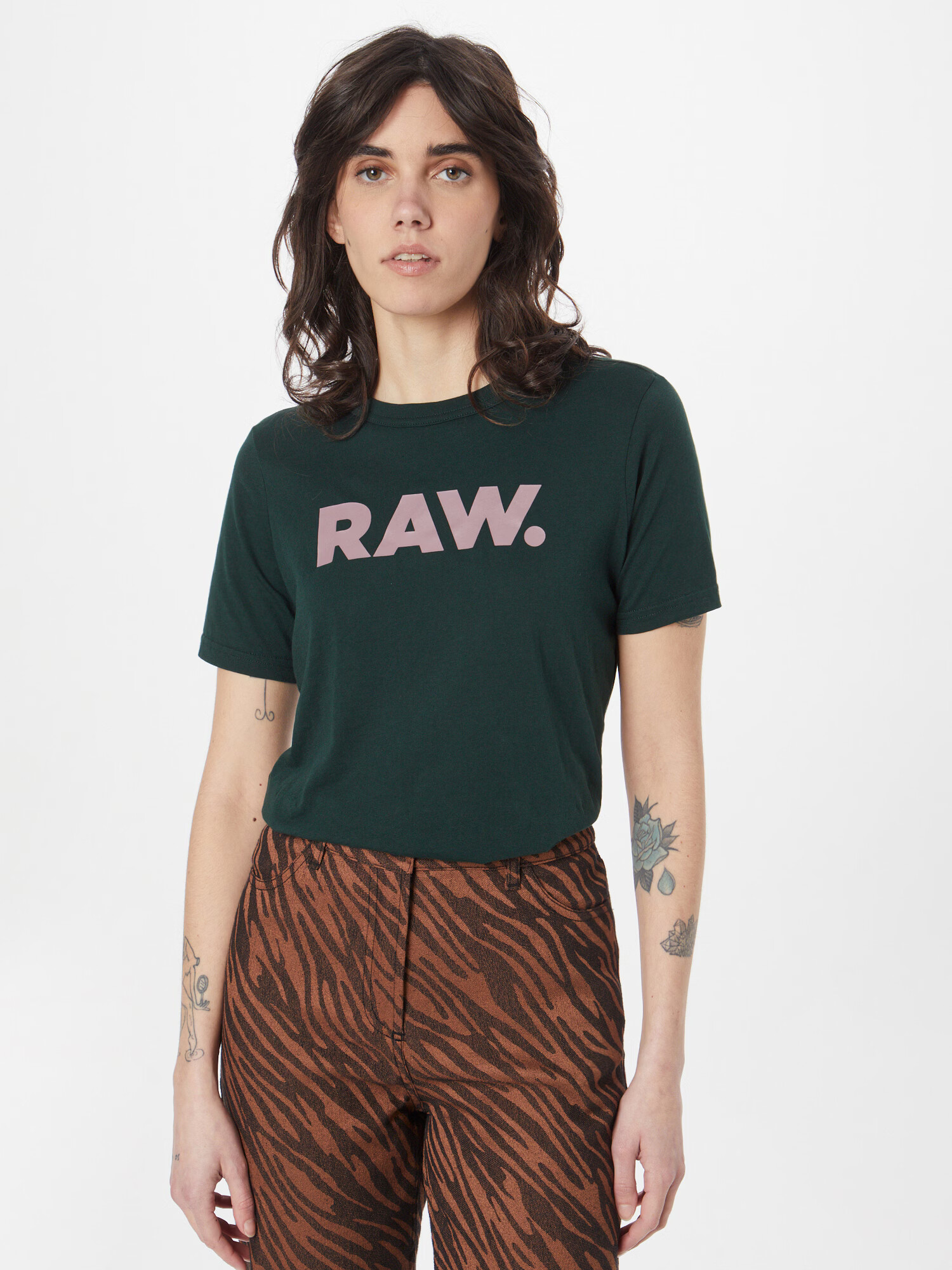 G-Star RAW Tricou verde pin / roz pal - Pled.ro