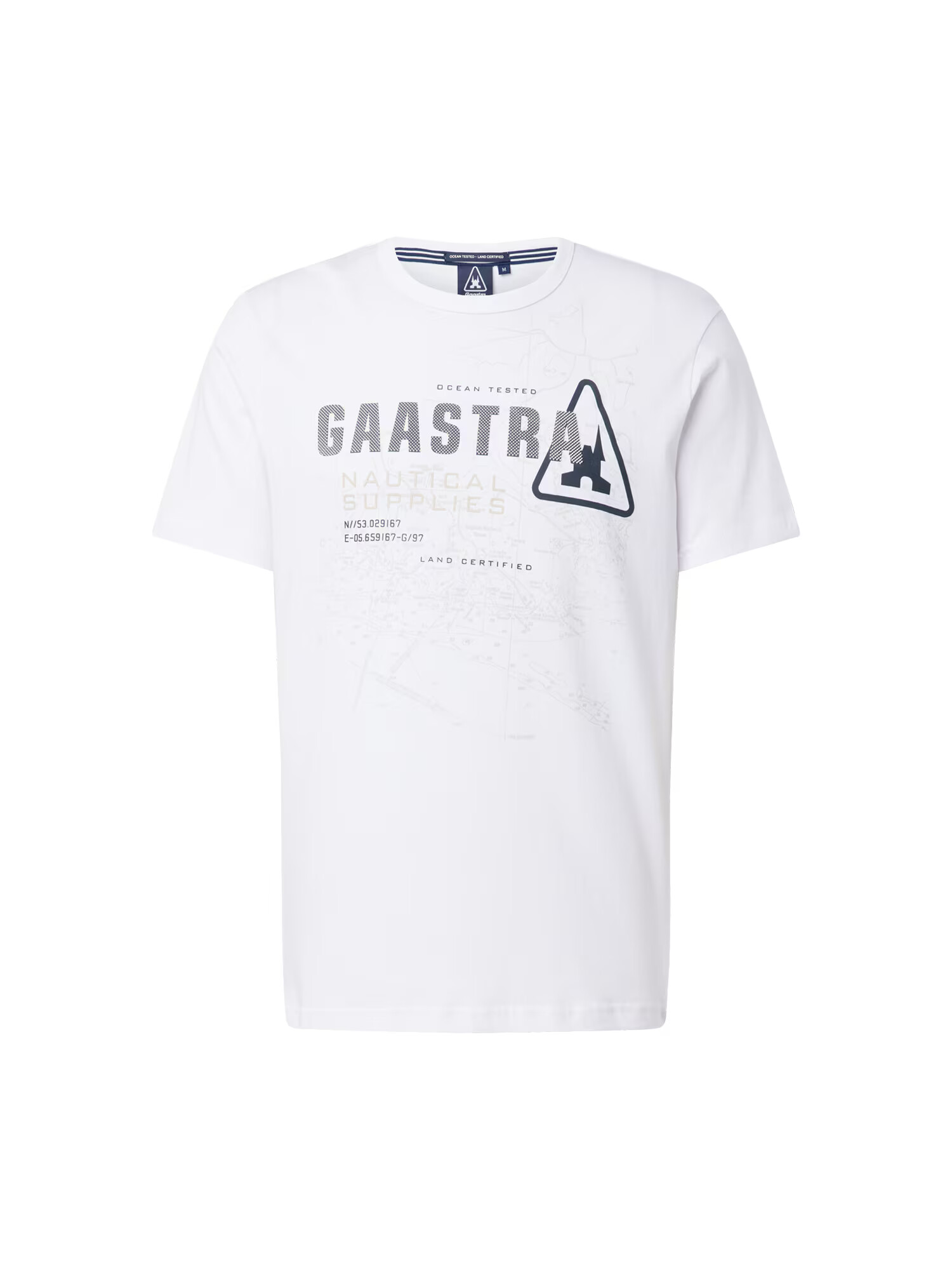 Gaastra Tricou 'West' bej / bleumarin / alb - Pled.ro