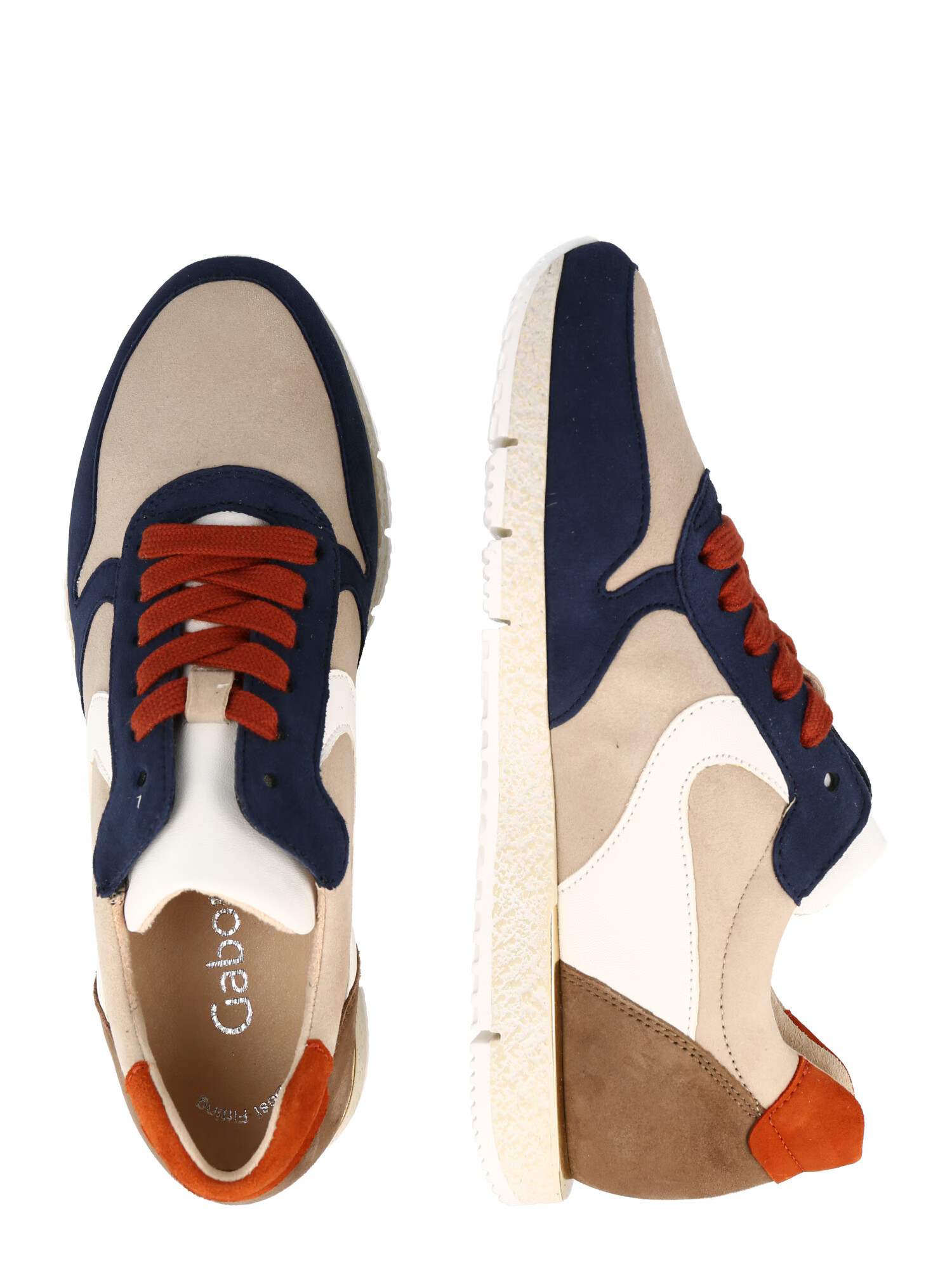 GABOR Sneaker low bej / indigo / maro caramel / alb - Pled.ro