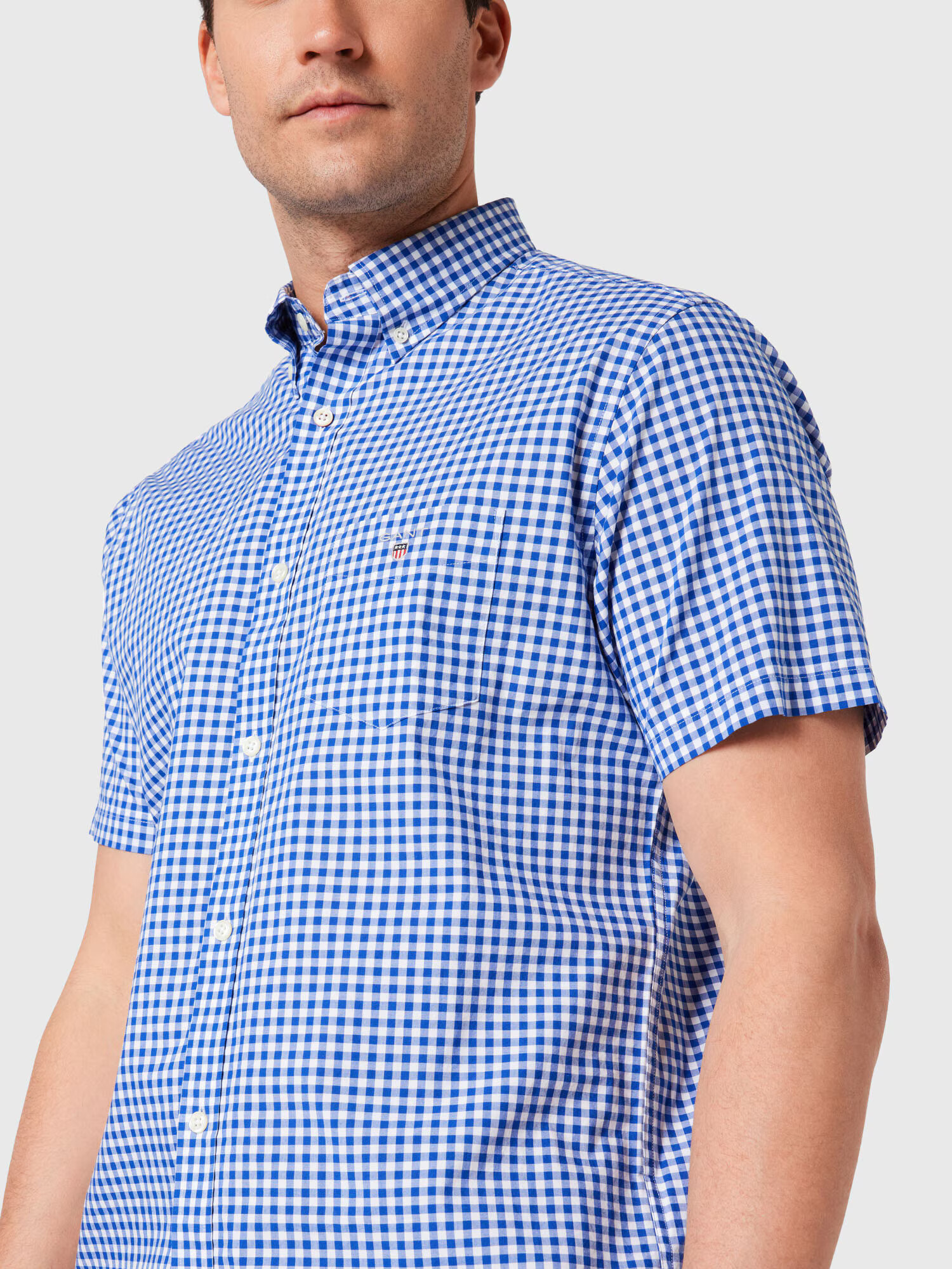 GANT Cămașă 'Gingham' albastru / alb - Pled.ro