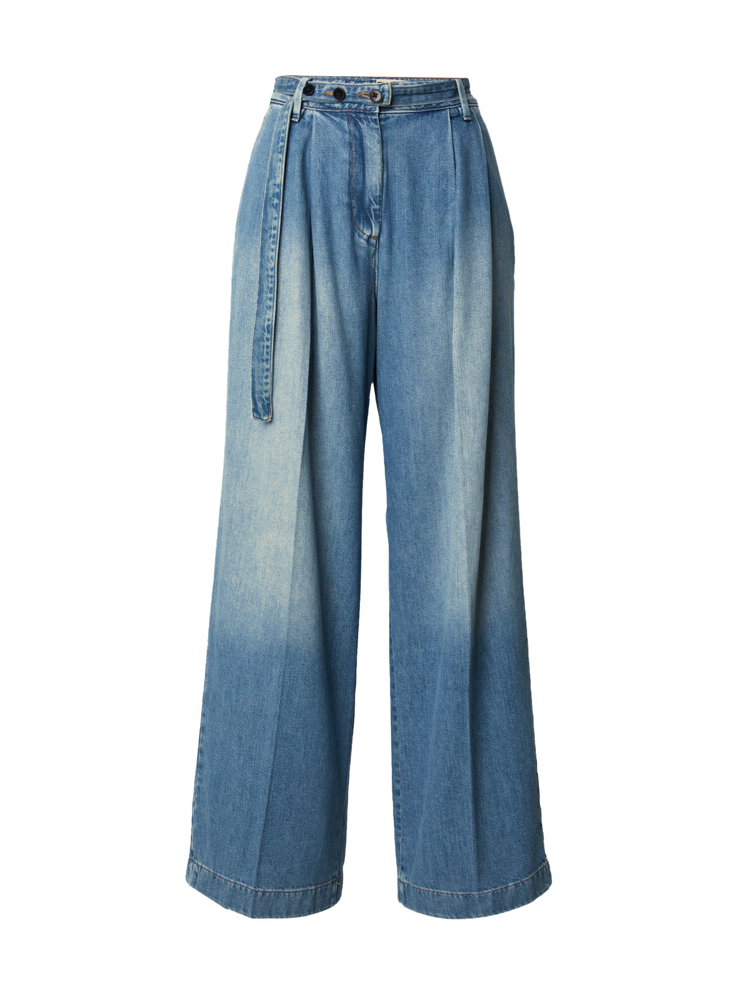 GANT Pantaloni cu cute albastru denim - Pled.ro