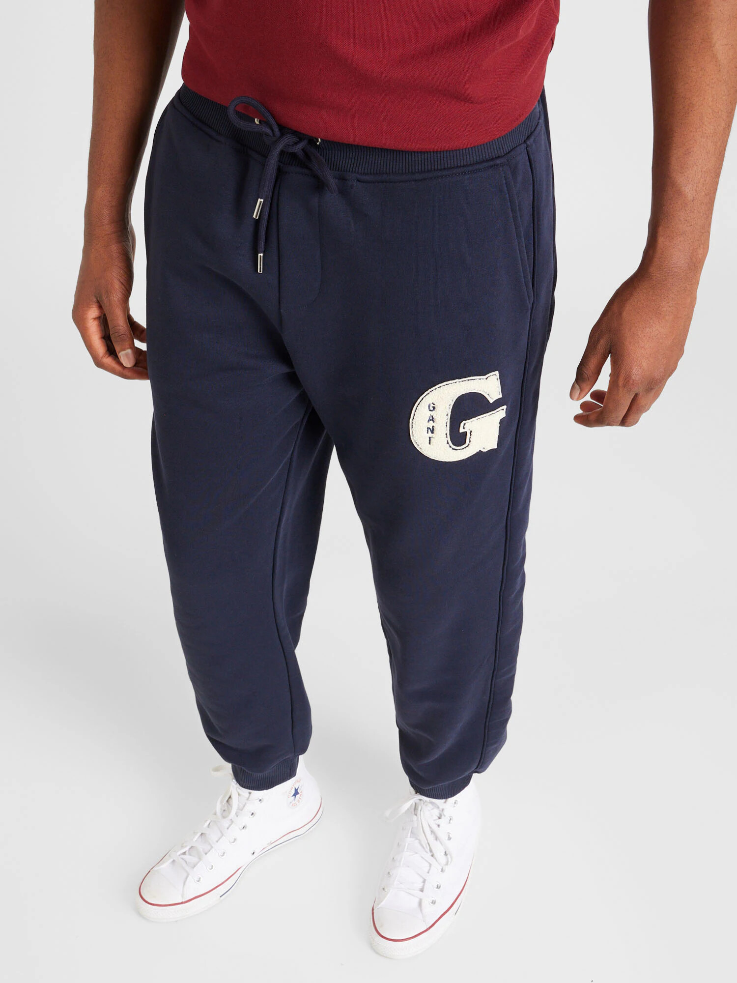 GANT Pantaloni 'GRAPHIC' crem / bleumarin - Pled.ro