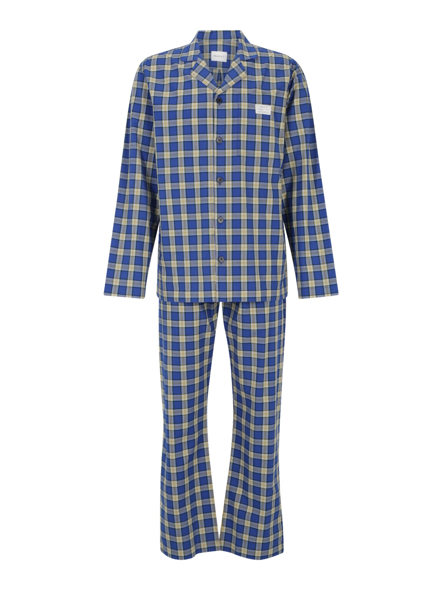 GANT Pijama lungă albastru / galben / alb - Pled.ro