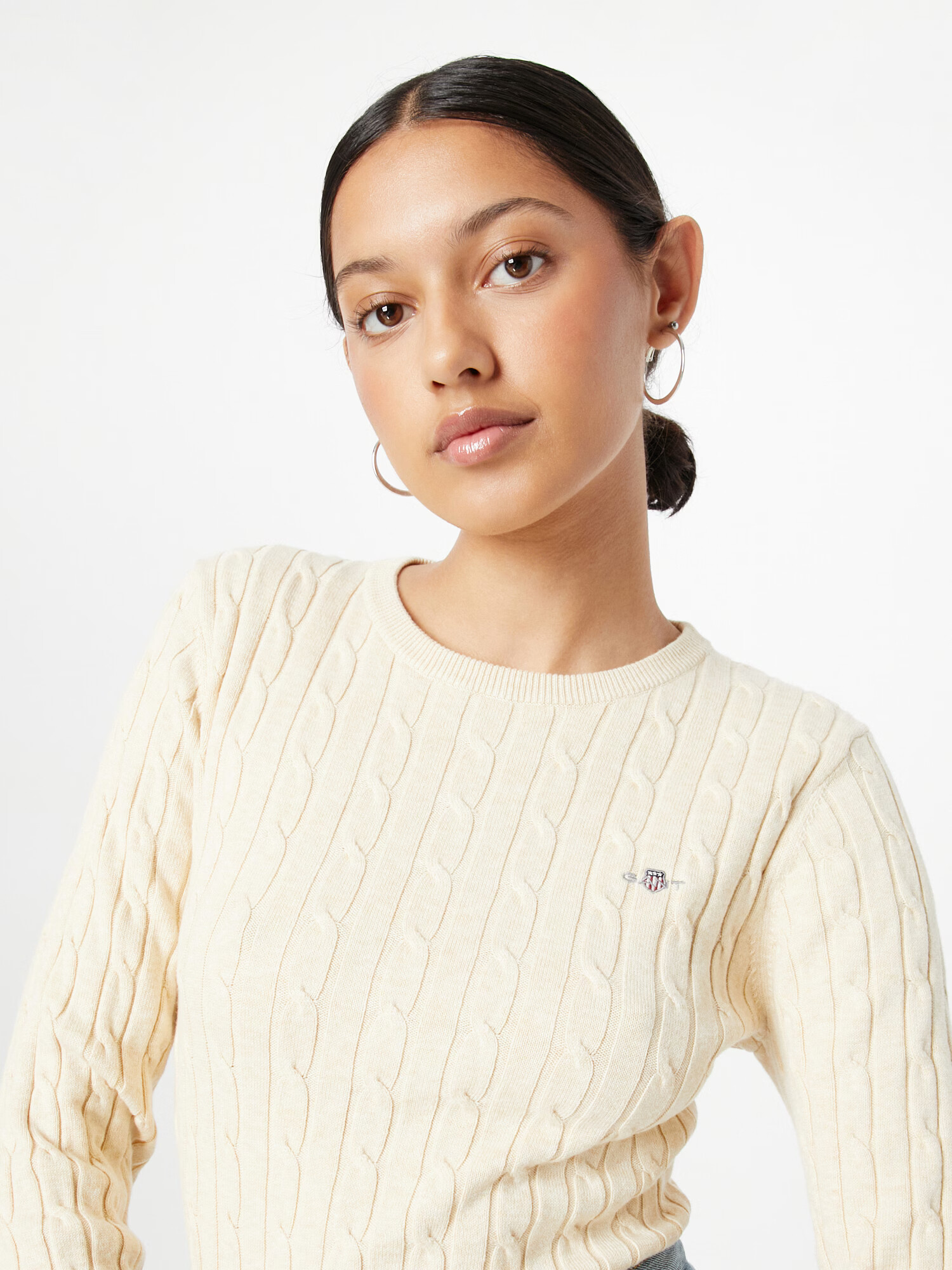 GANT Pulover alb natural - Pled.ro