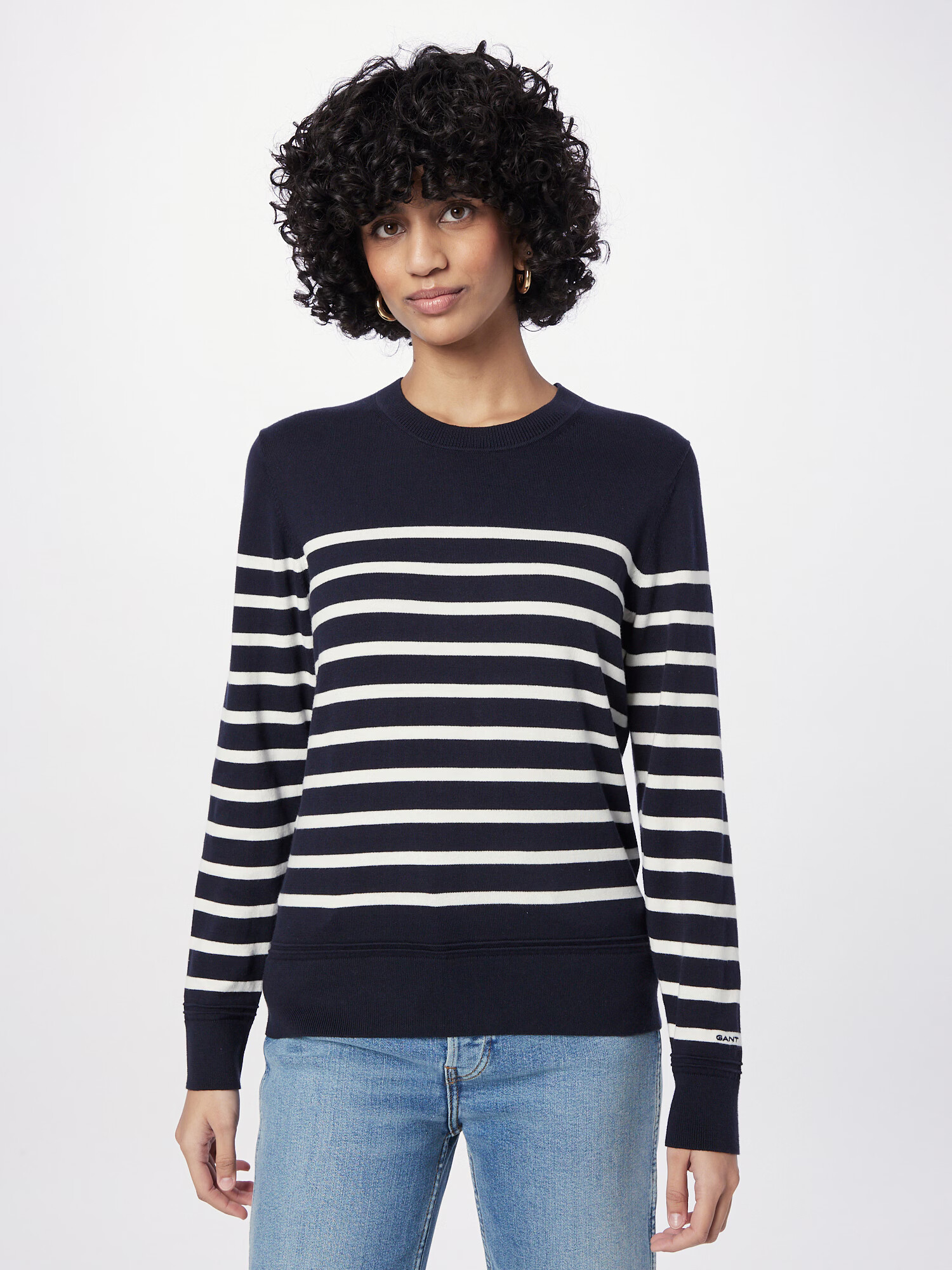 GANT Pulover 'Breton' bleumarin / alb - Pled.ro