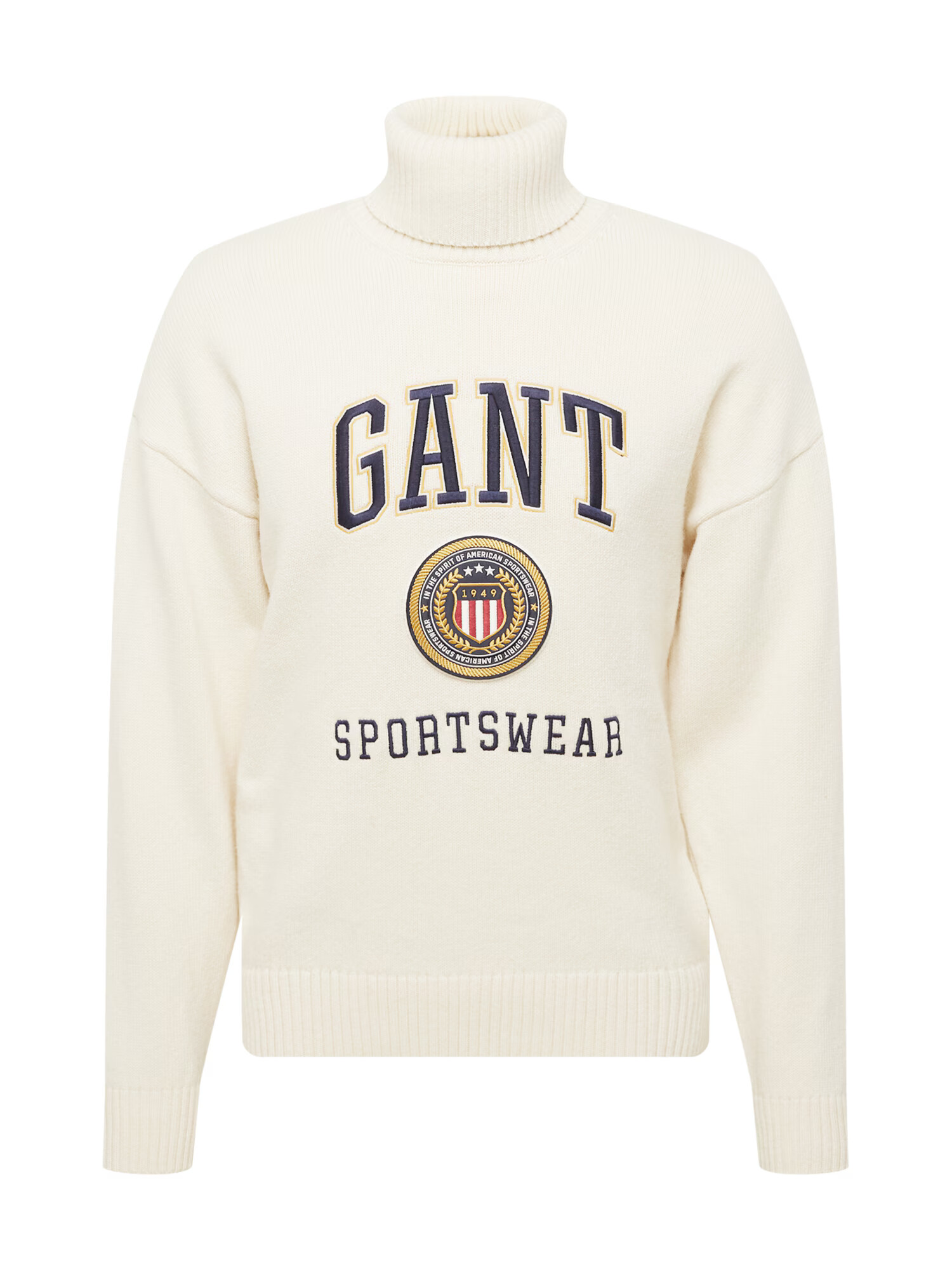 GANT Pulover crem / bleumarin / galben auriu / alb - Pled.ro