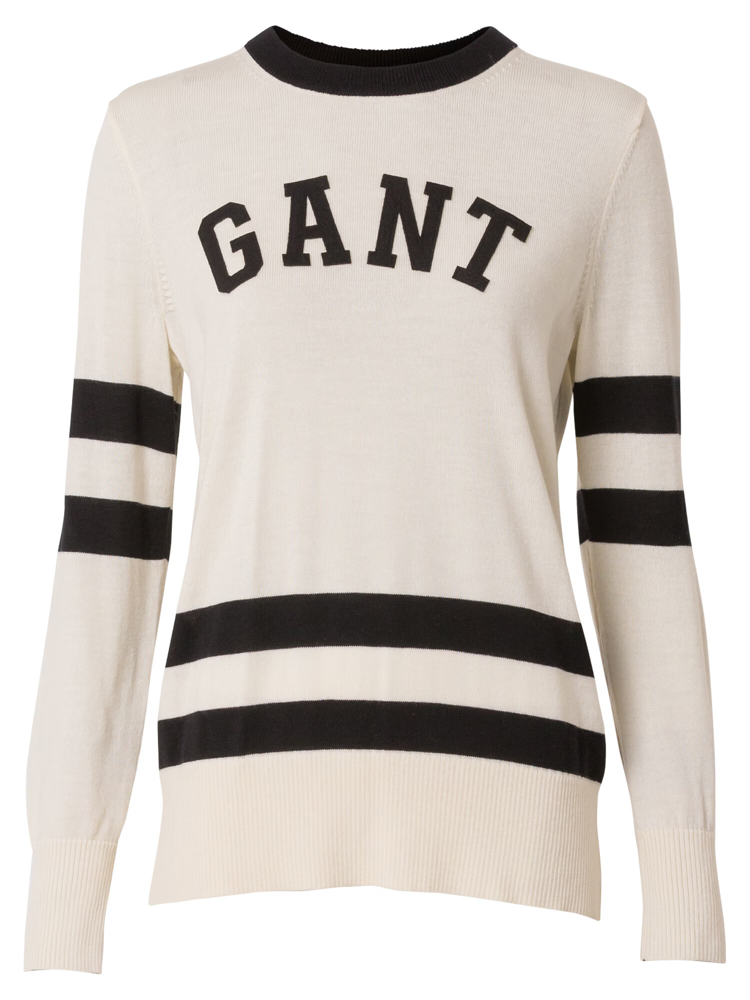 GANT Pulover negru / alb natural - Pled.ro