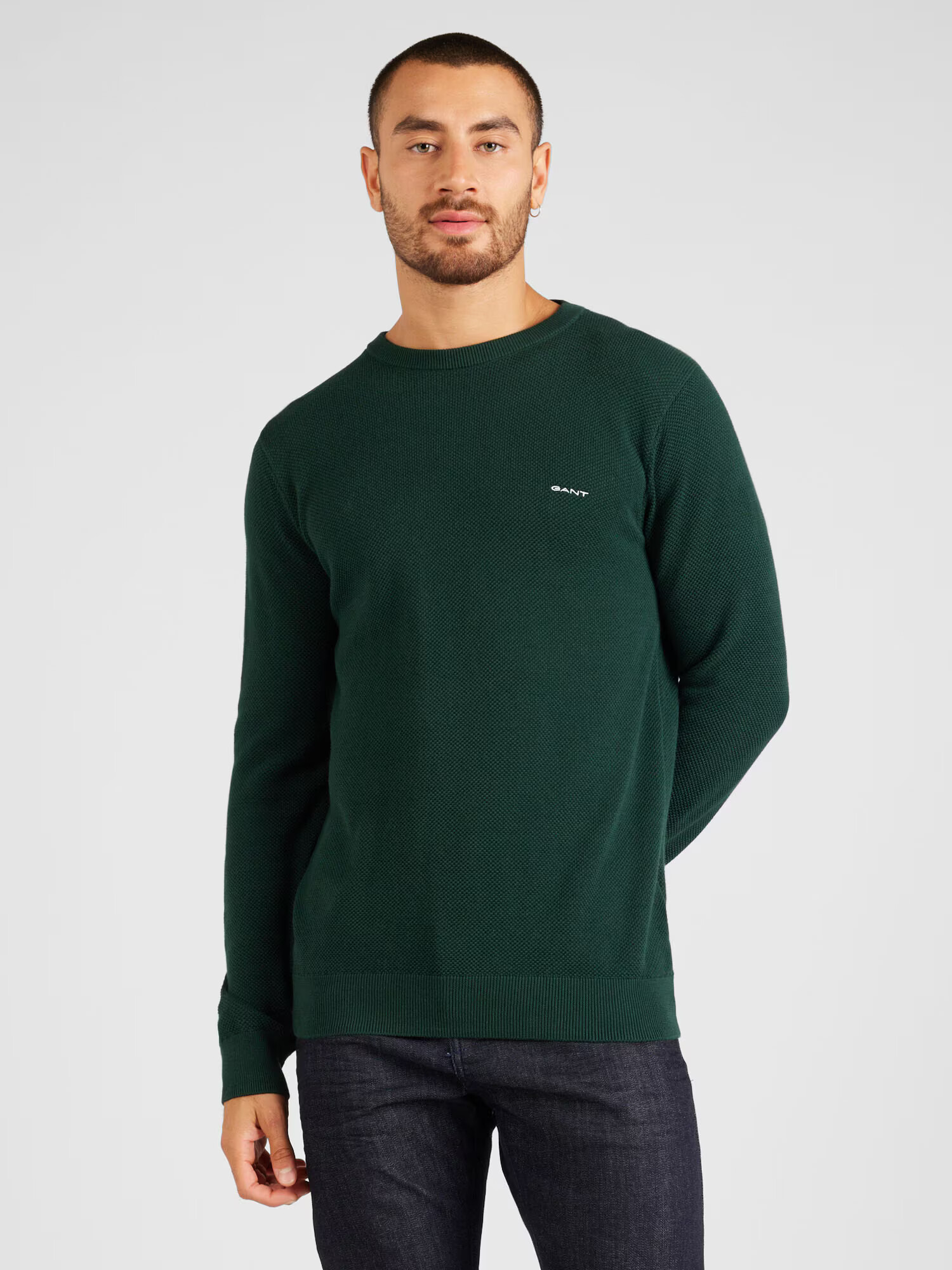 GANT Pulover verde / alb - Pled.ro