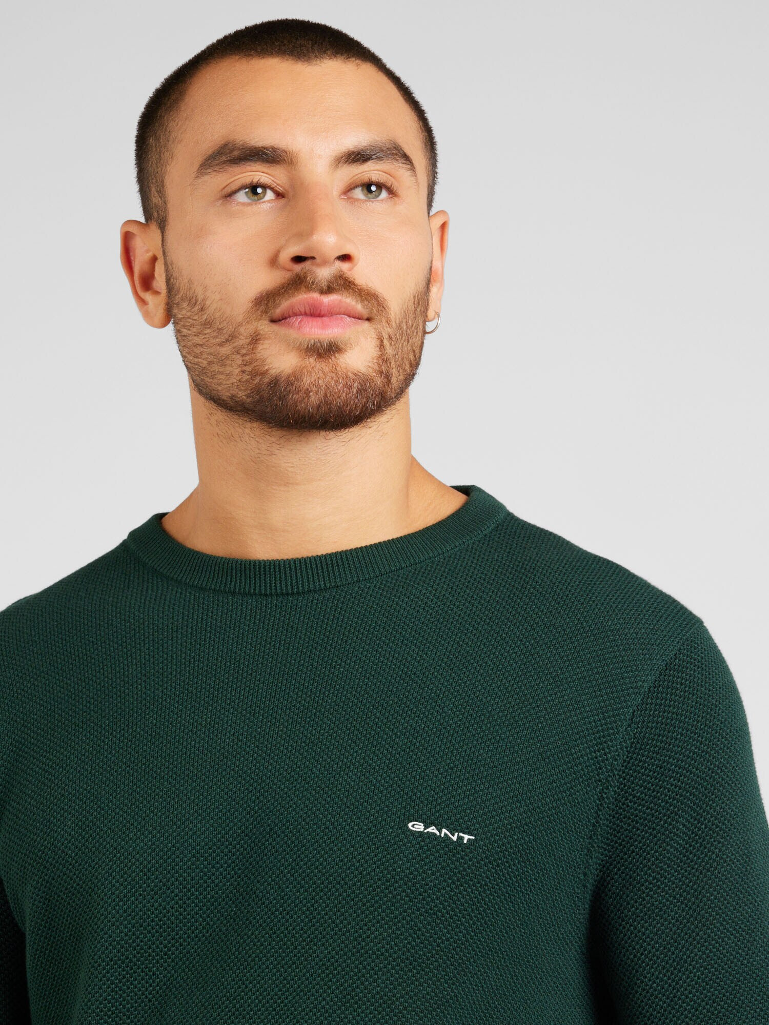 GANT Pulover verde / alb - Pled.ro