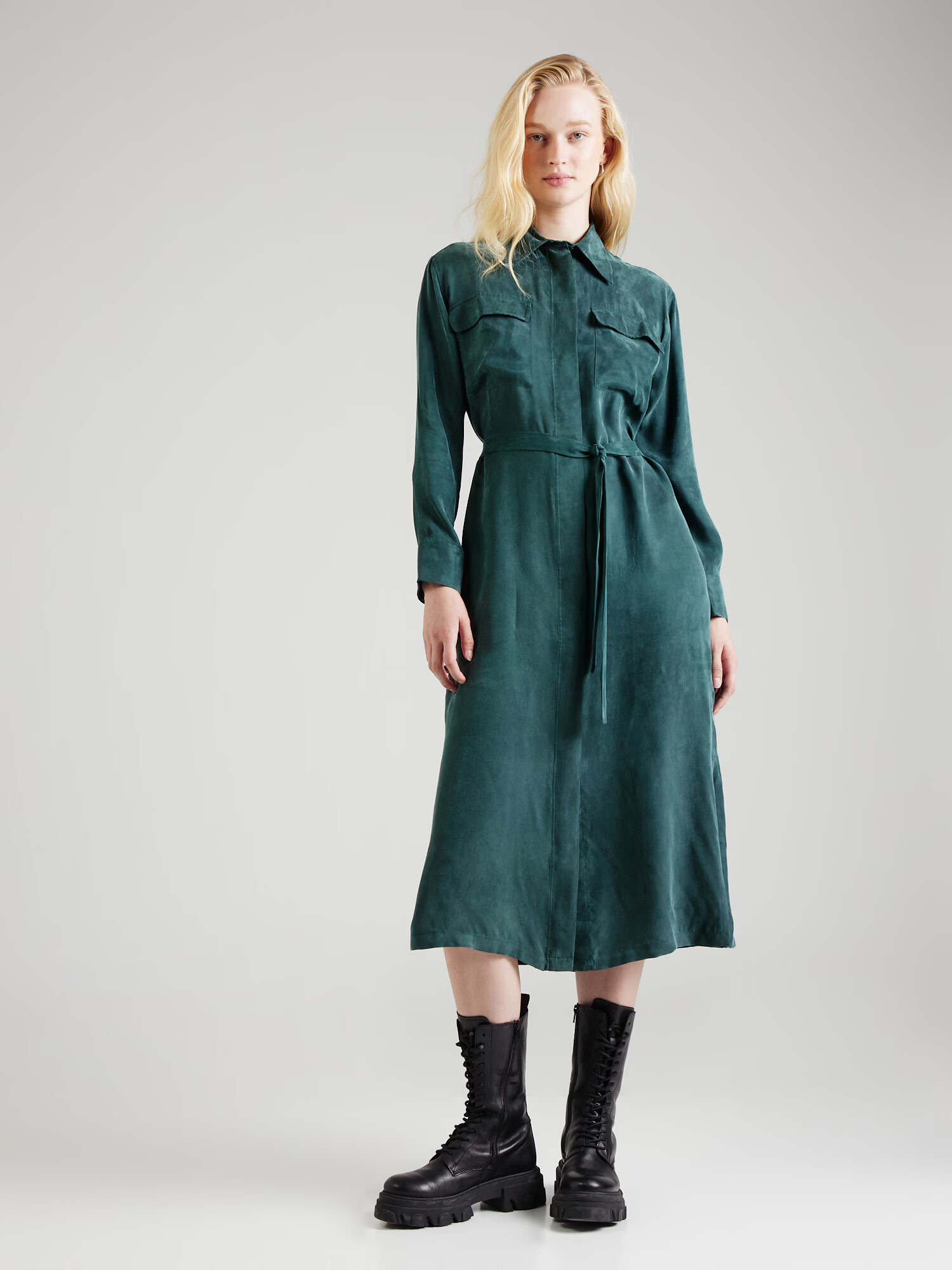 GANT Rochie tip bluză verde smarald - Pled.ro