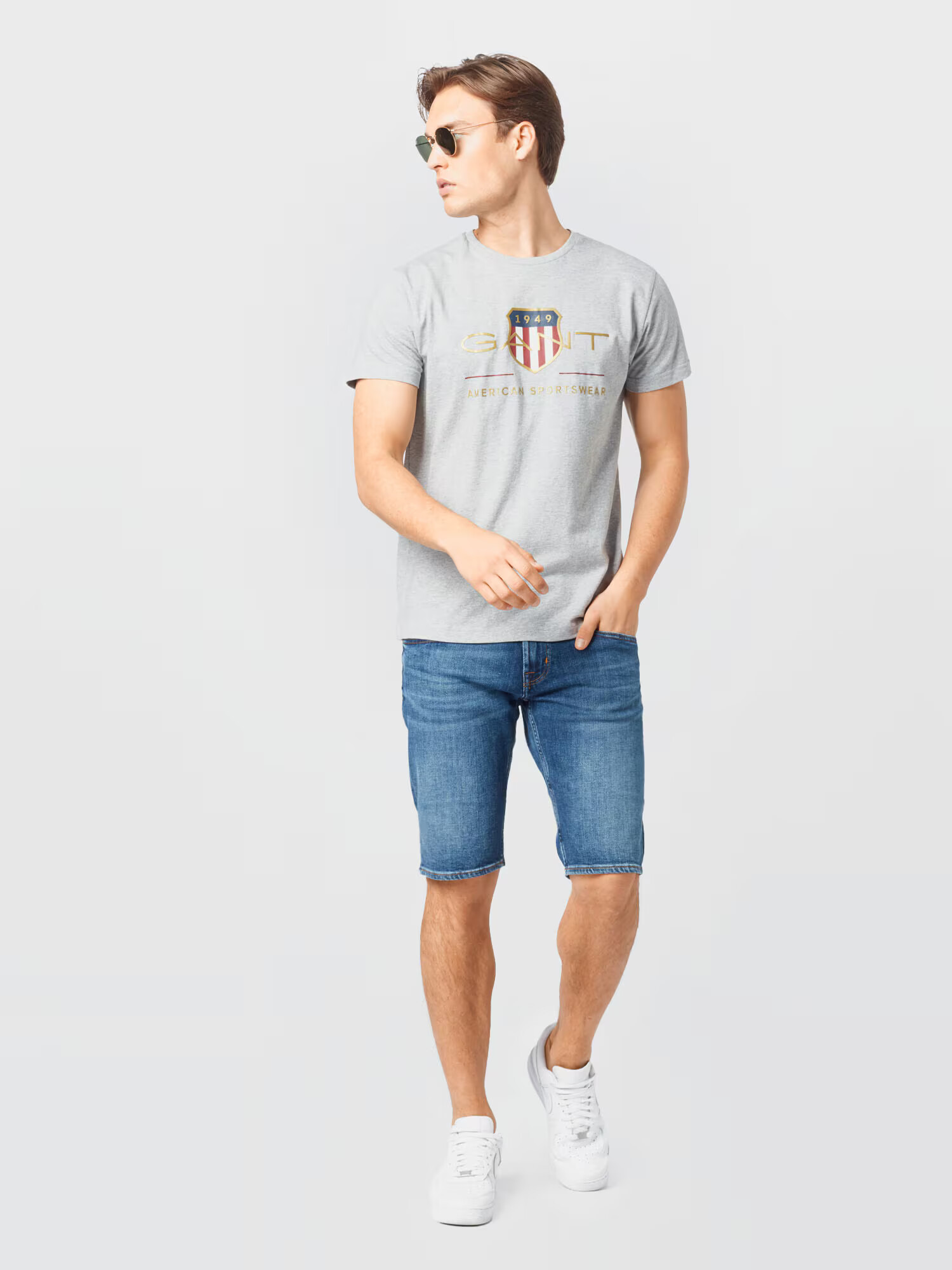 GANT Tricou albastru / auriu / roșu / alb - Pled.ro