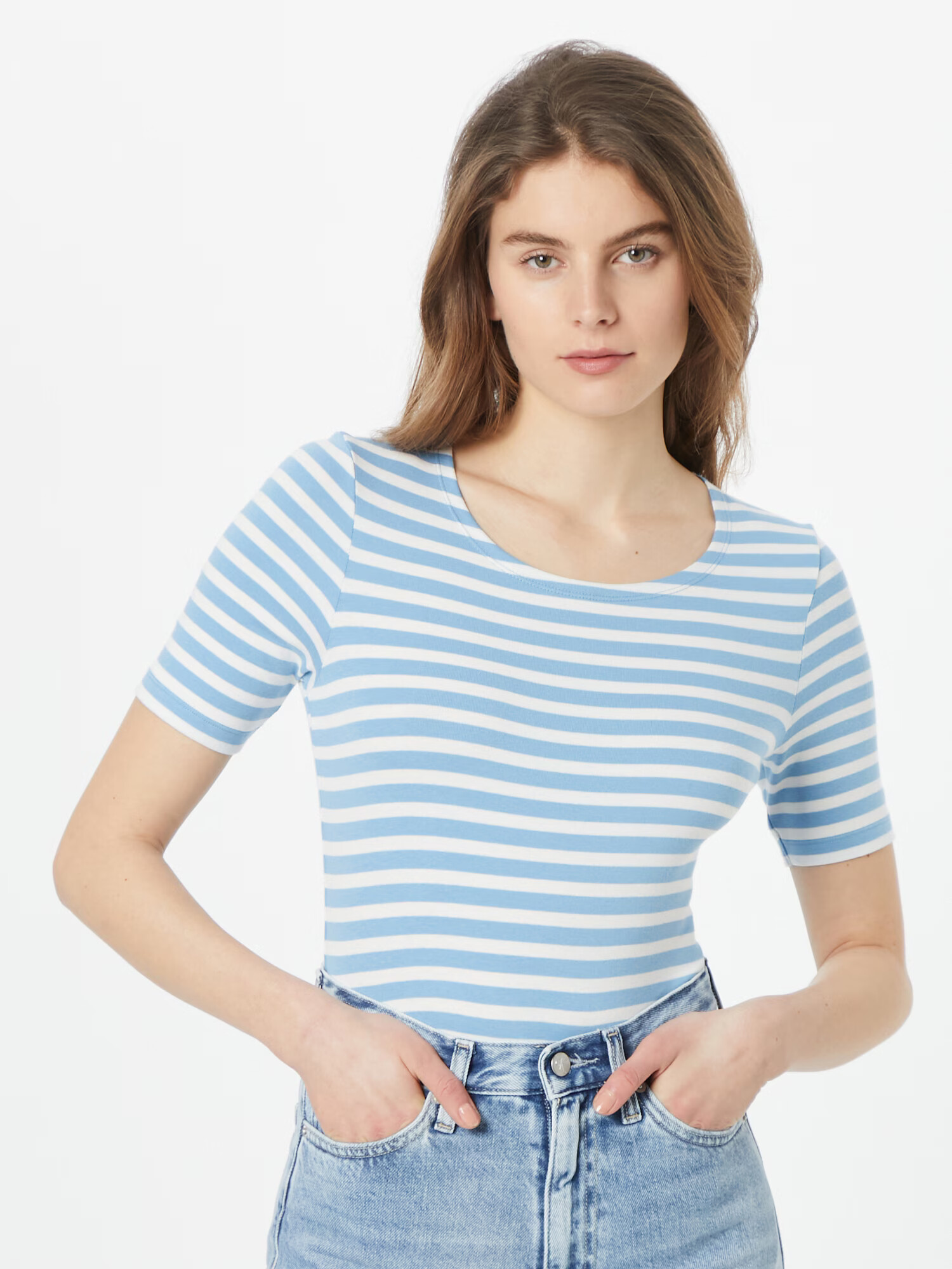 GANT Tricou albastru deschis / alb - Pled.ro