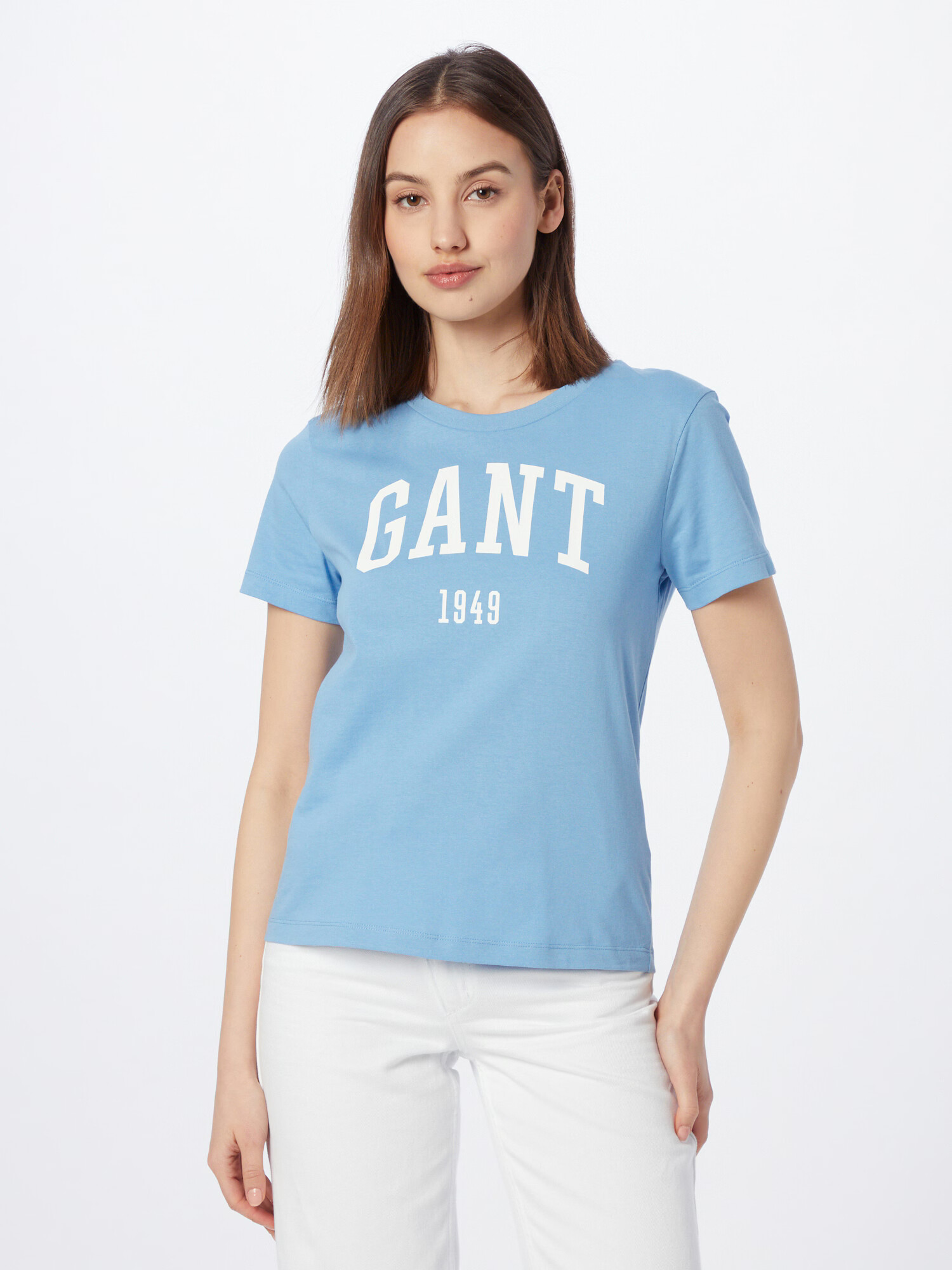 GANT Tricou albastru deschis / alb - Pled.ro