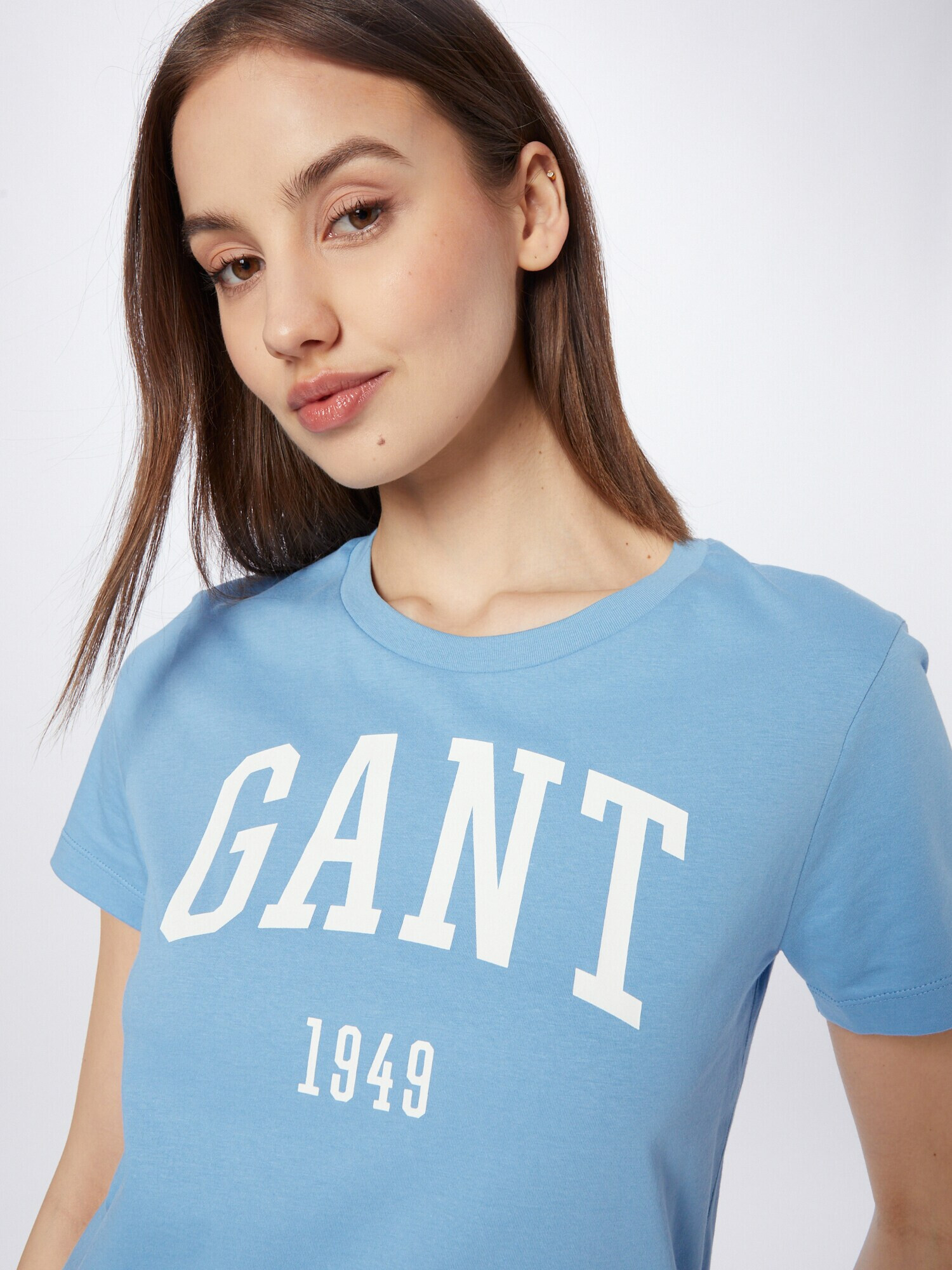 GANT Tricou albastru deschis / alb - Pled.ro