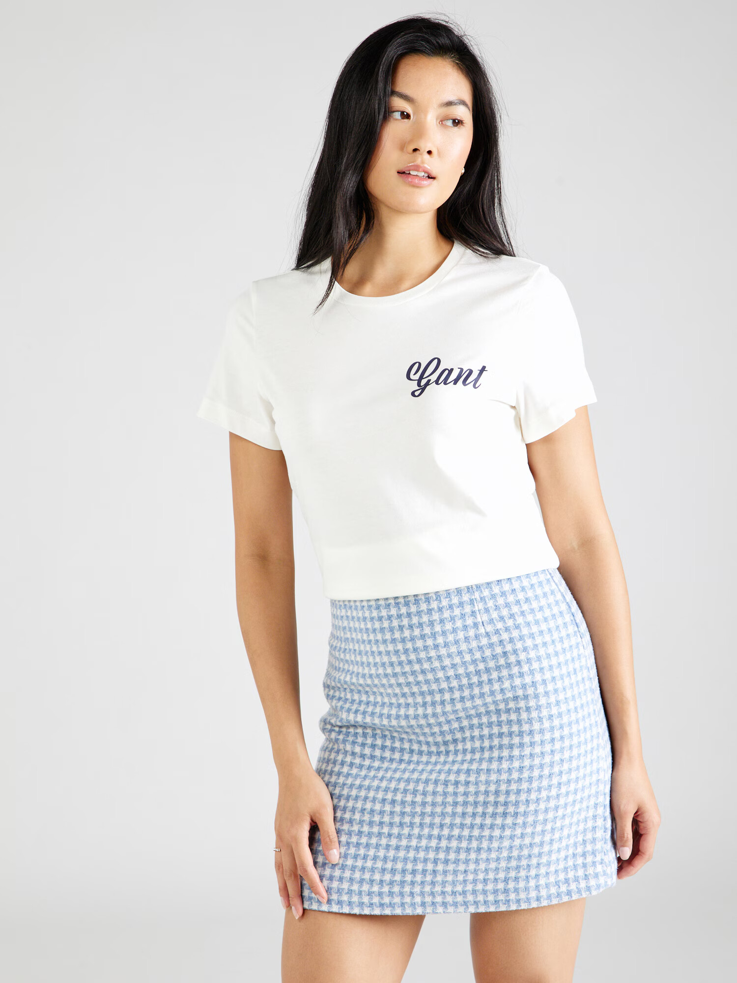 GANT Tricou albastru închis / alb - Pled.ro