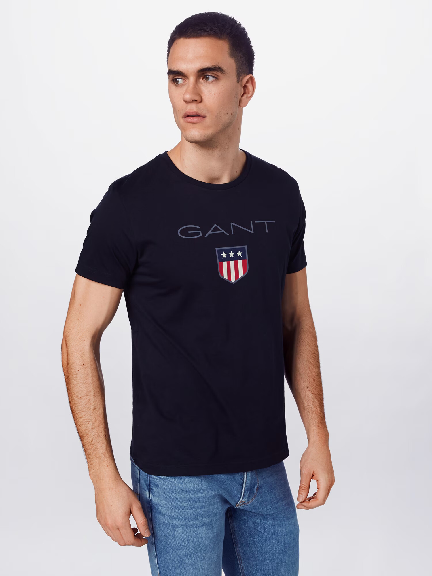 GANT Tricou albastru închis / gri bazalt / roșu / negru / alb - Pled.ro