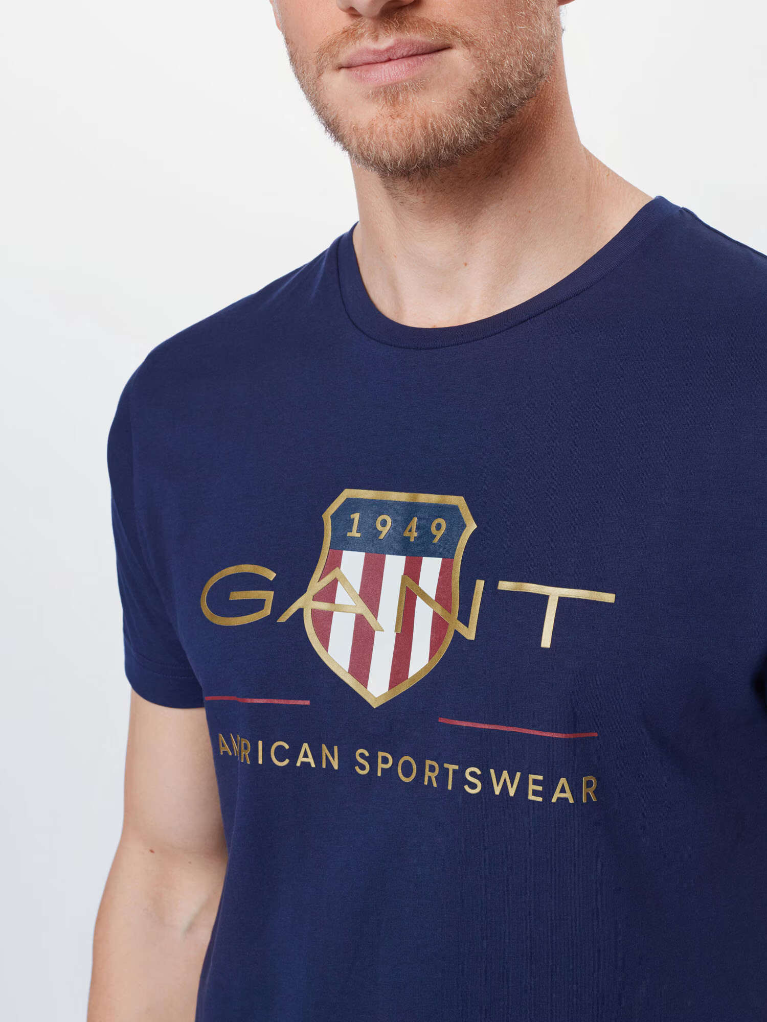 GANT Tricou albastru marin / auriu / roșu / alb - Pled.ro