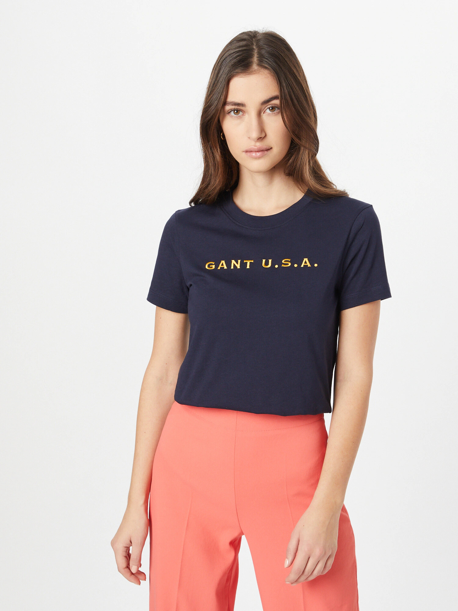 GANT Tricou albastru marin / galben auriu - Pled.ro